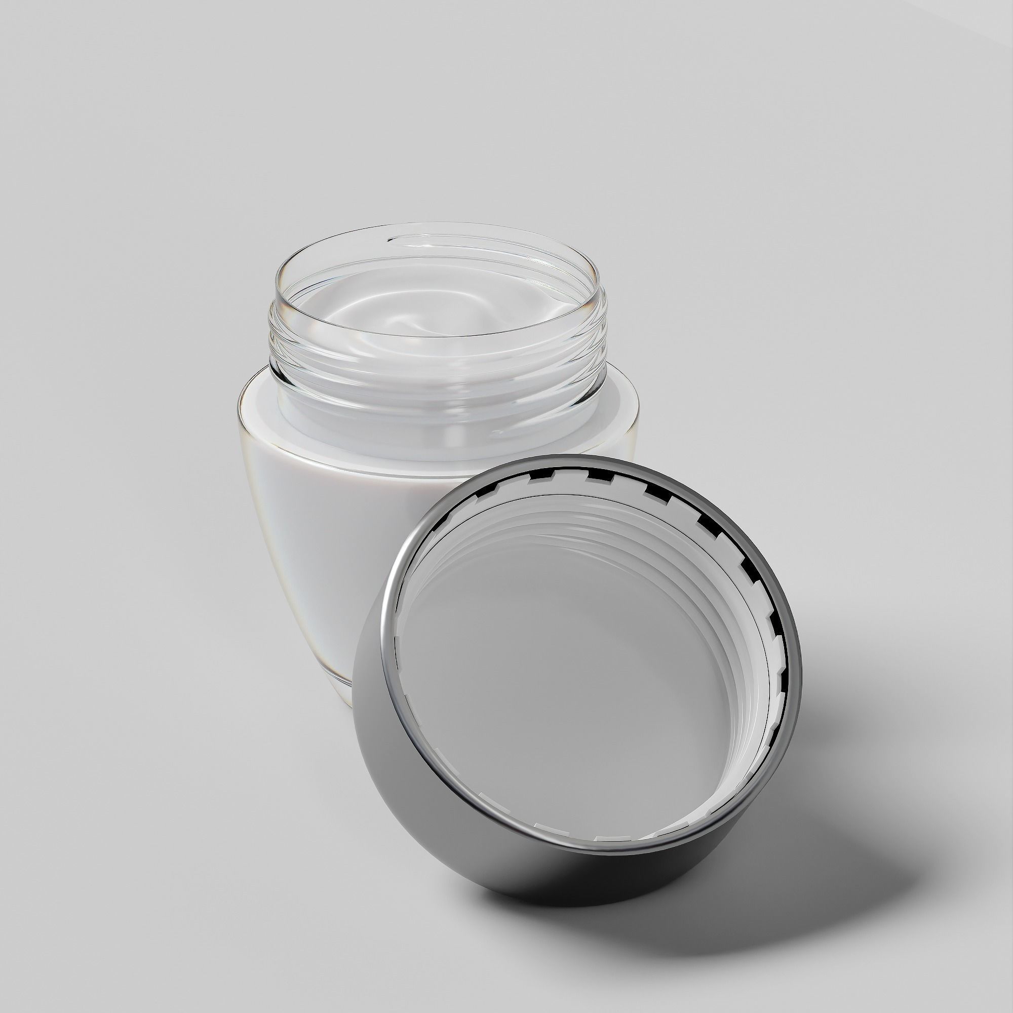 Cream Jar 07 Low-poly 3D model_4