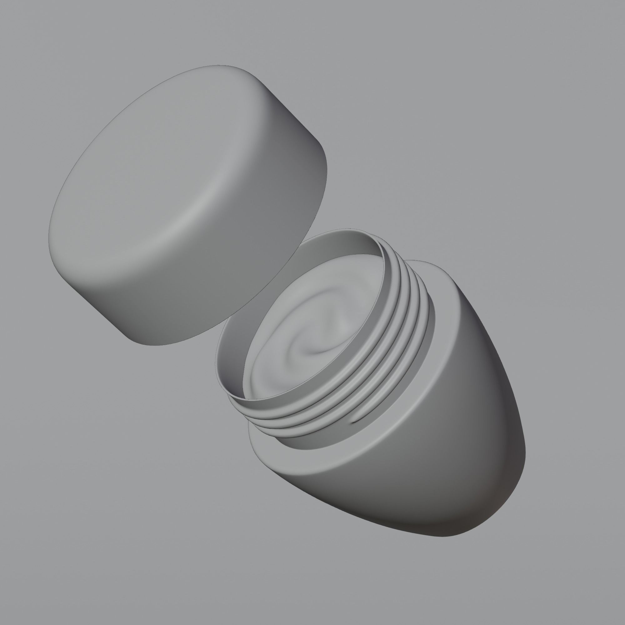 Cream Jar 07 Low-poly 3D model_9