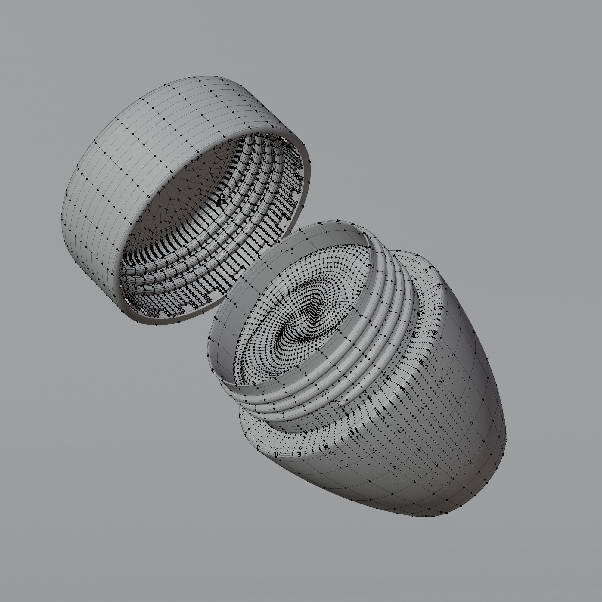 Cream Jar 07 Low-poly 3D model_8