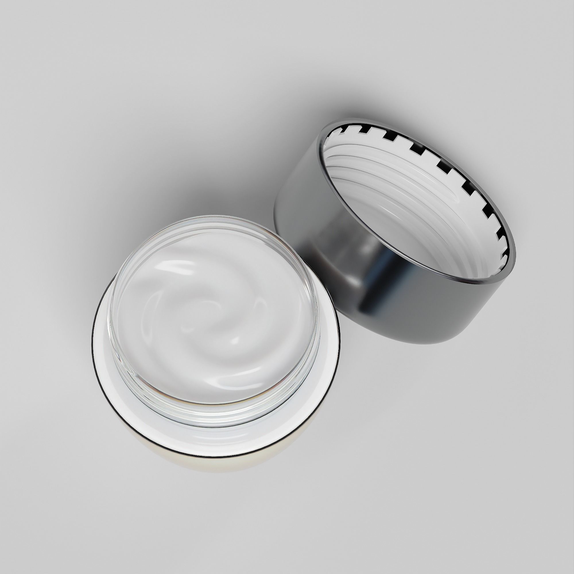 Cream Jar 07 Low-poly 3D model_3