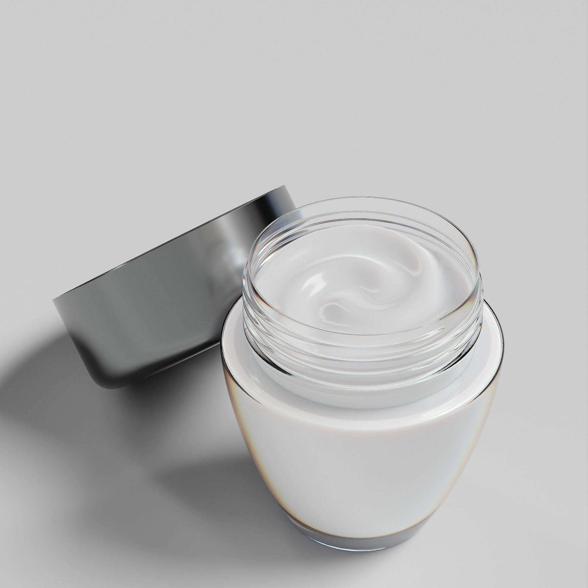 Cream Jar 07 Low-poly 3D model_5