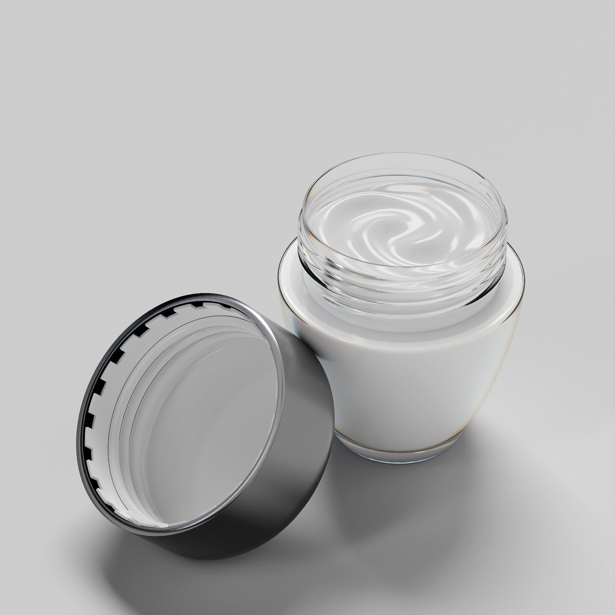 Cream Jar 07 Low-poly 3D model_6