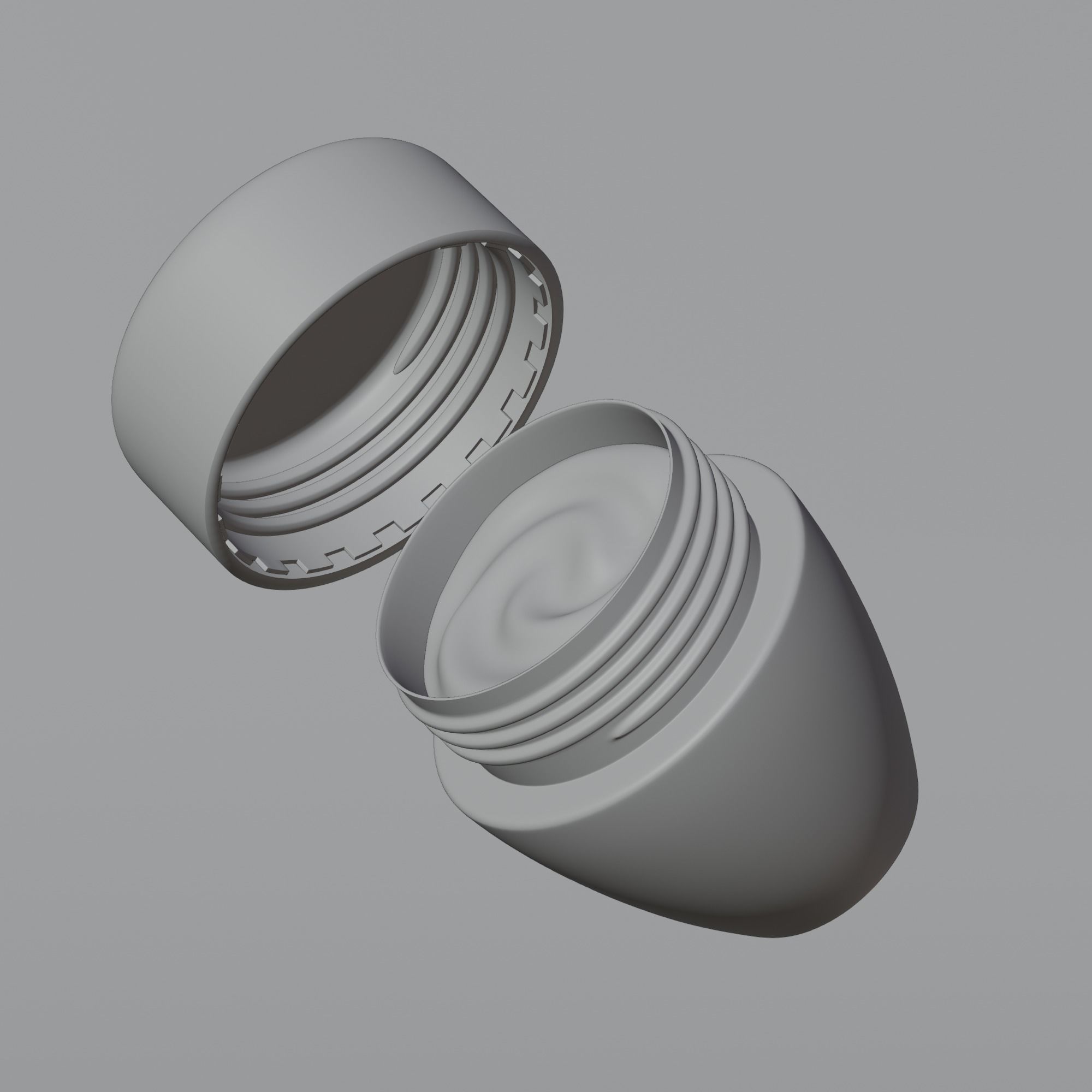 Cream Jar 07 Low-poly 3D model_11