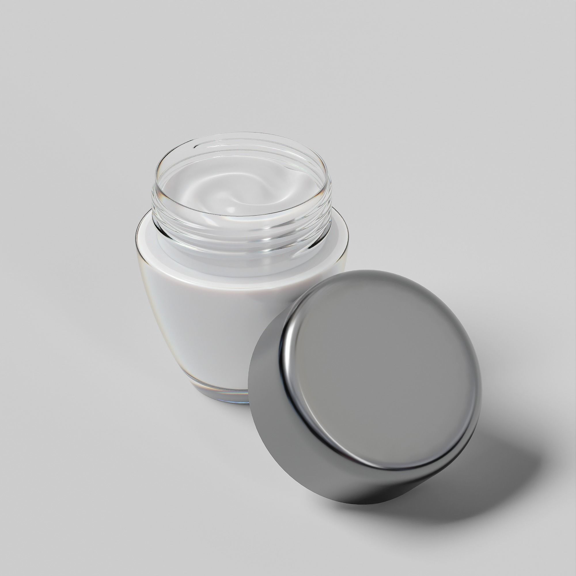 Cream Jar 07 Low-poly 3D model_1