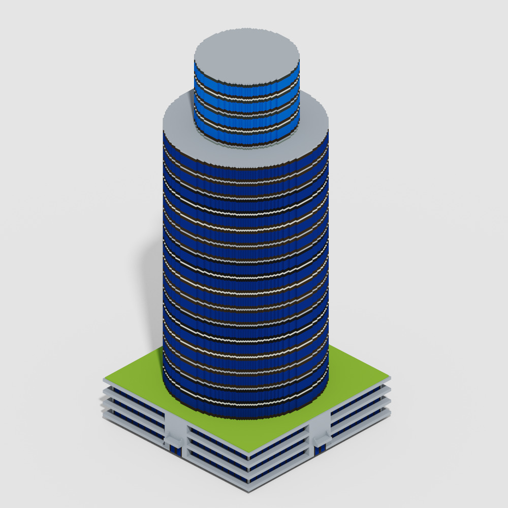 Voxel Modern Buildings Pack Low-poly 3D model_15