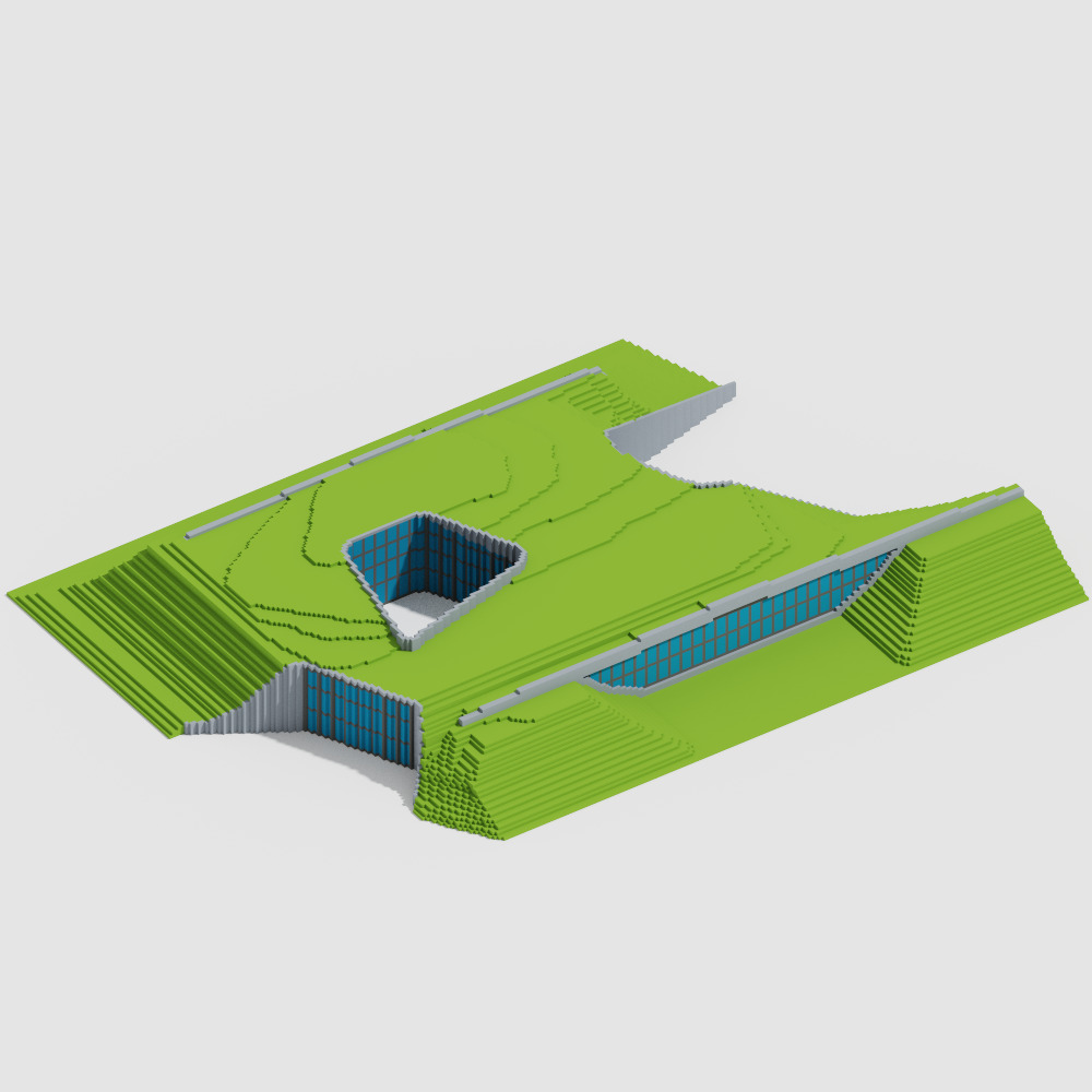 Voxel Modern Buildings Pack Low-poly 3D model_2