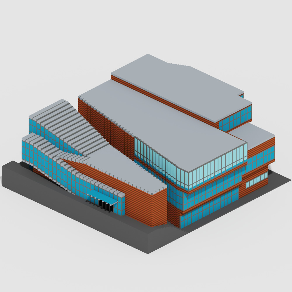 Voxel Modern Buildings Pack Low-poly 3D model_6