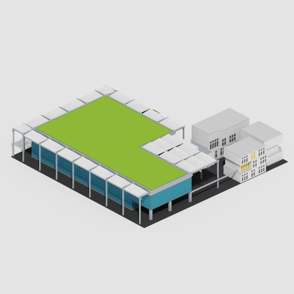 Voxel Modern Buildings Pack Low-poly 3D model_13