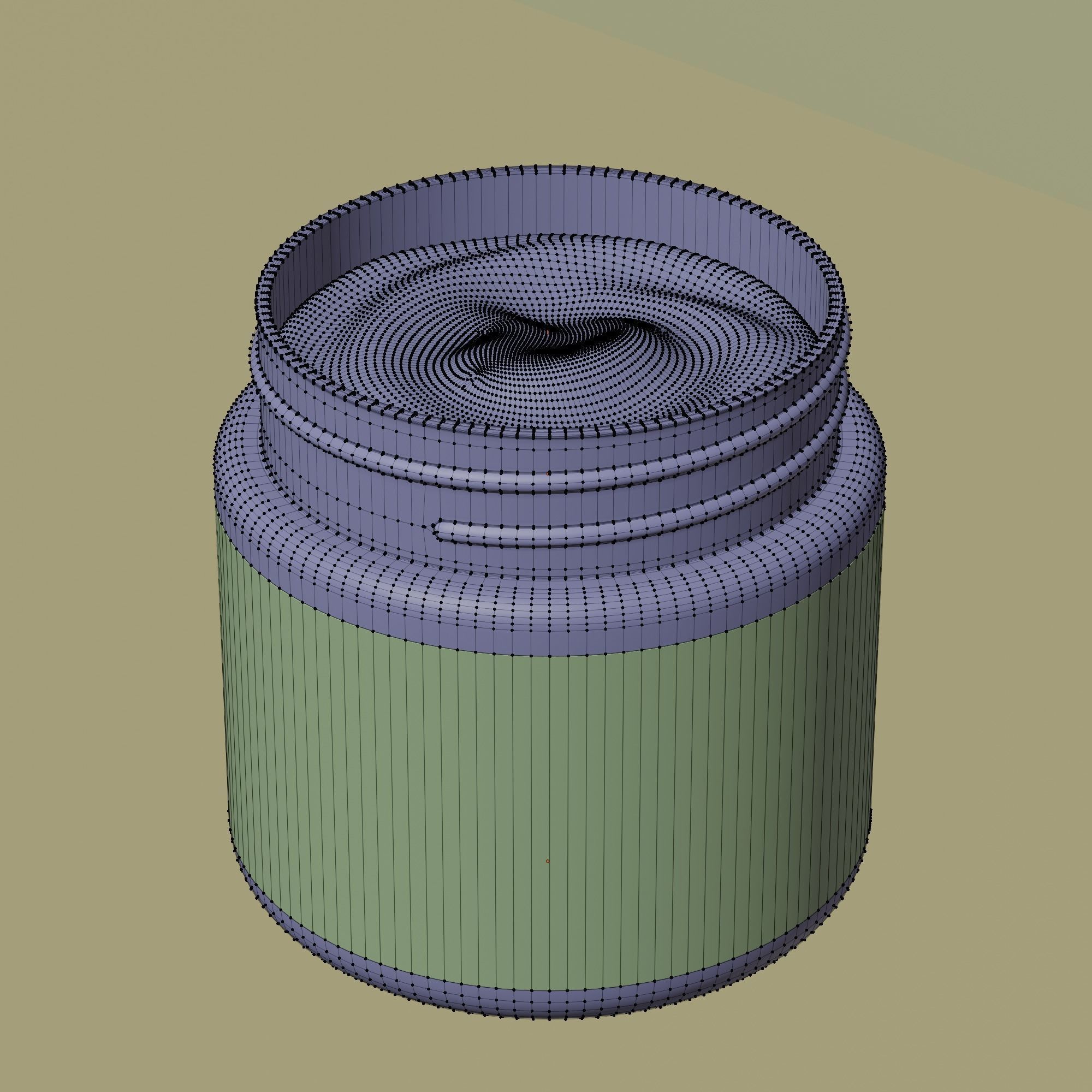 Cream Jar 01 Low-poly 3D model_7