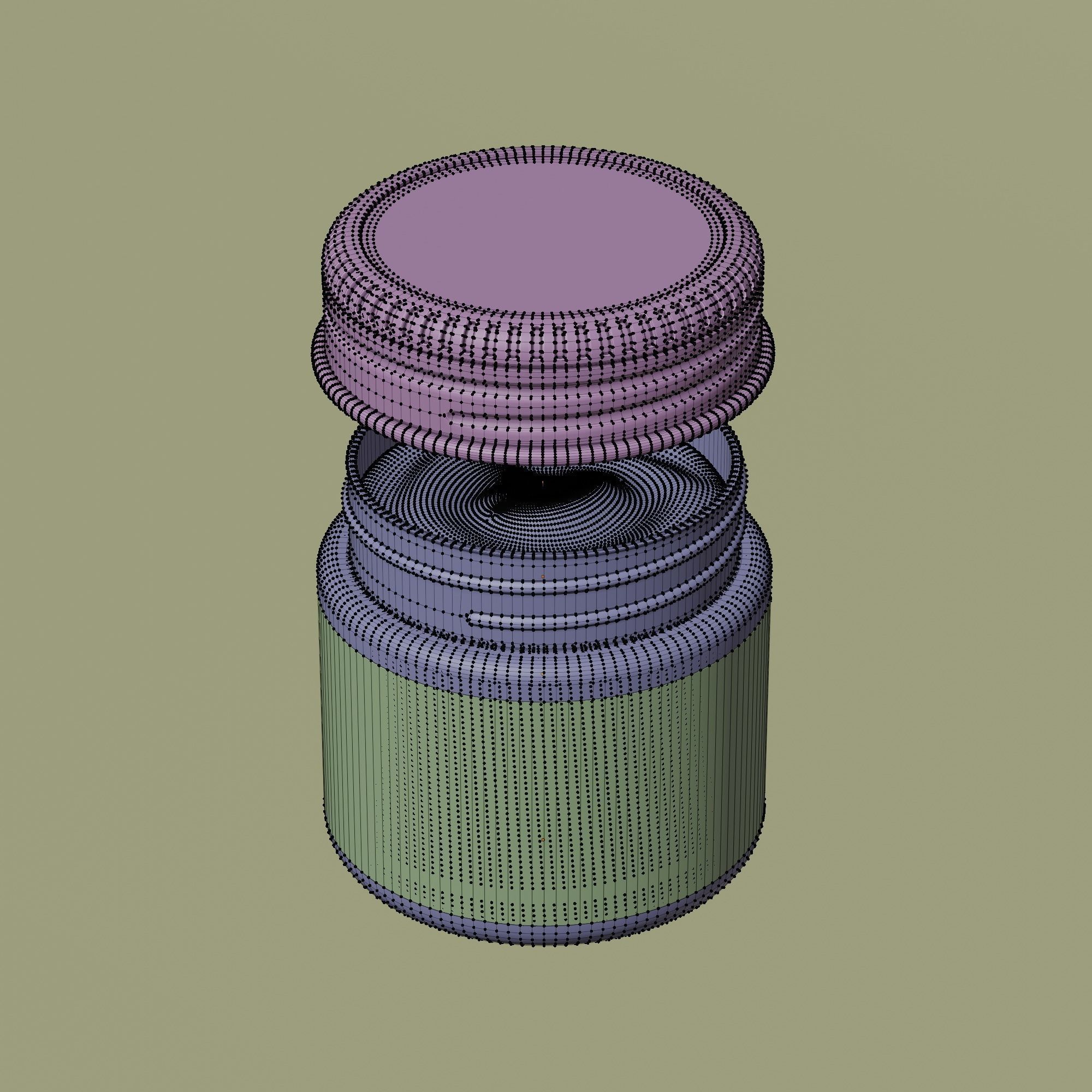 Cream Jar 01 Low-poly 3D model_5