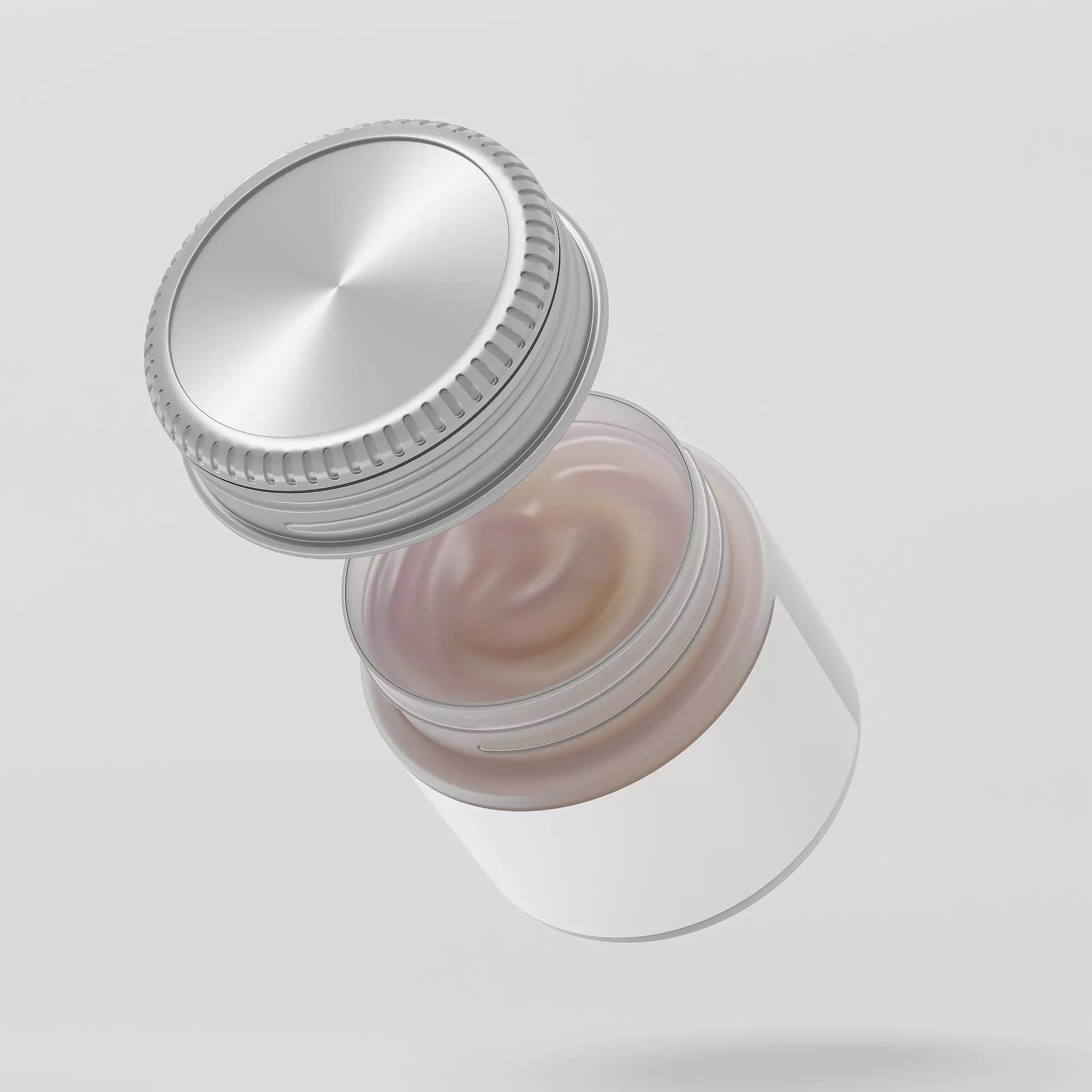 Cream Jar 01 Low-poly 3D model_0