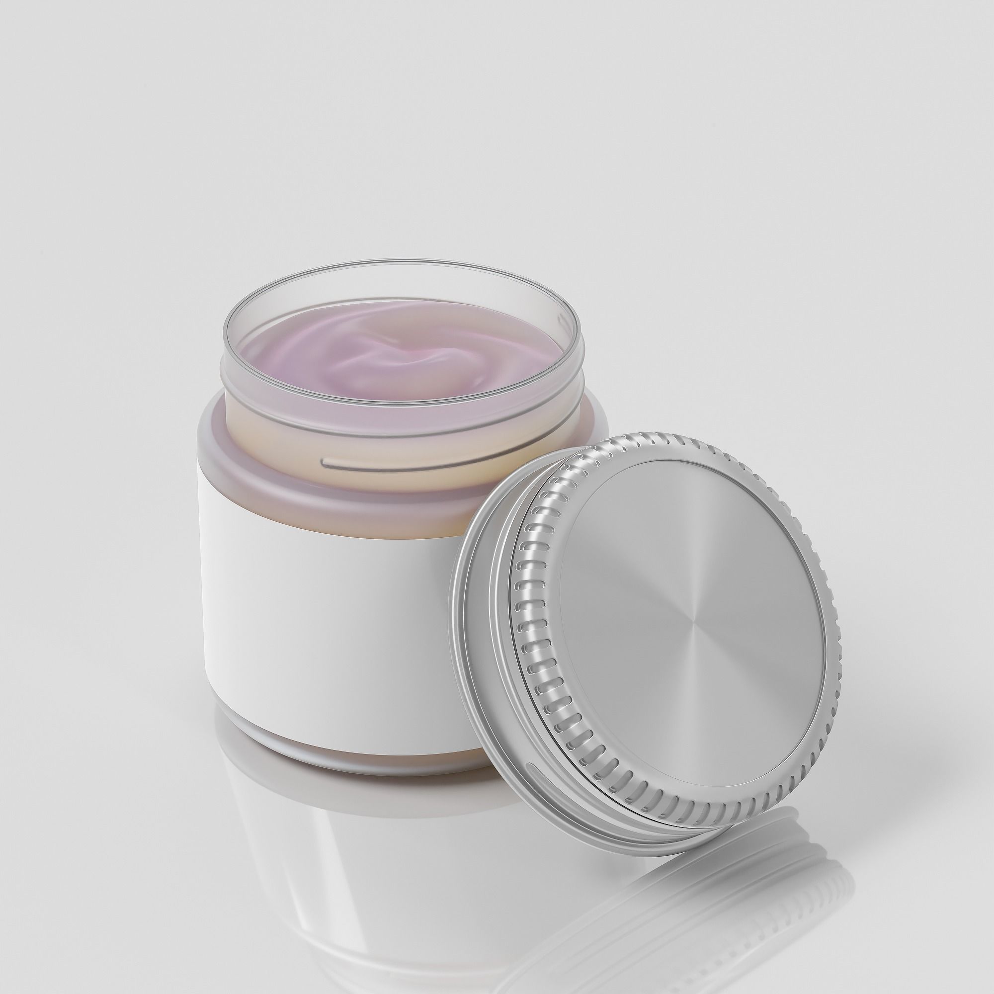 Cream Jar 01 Low-poly 3D model_1