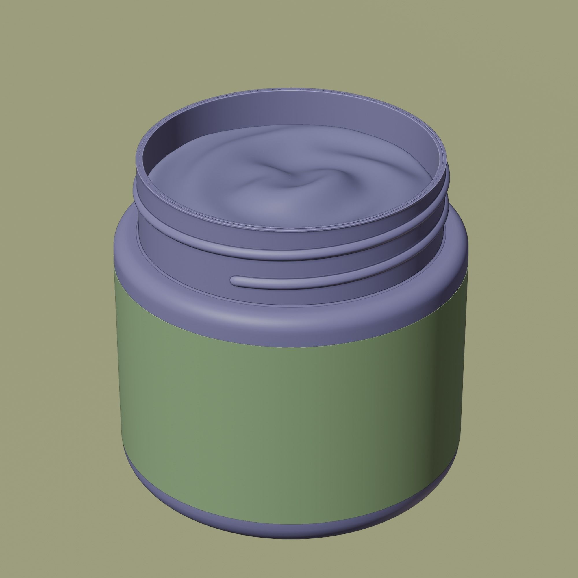 Cream Jar 01 Low-poly 3D model_6