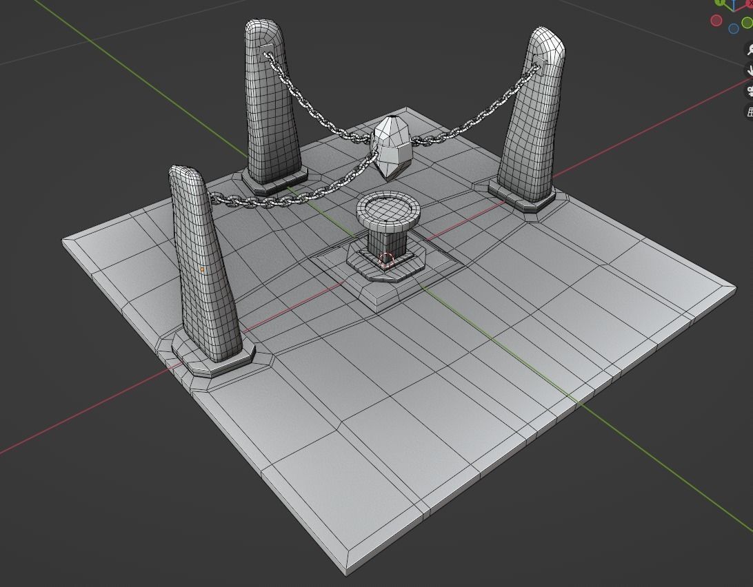 Chained Runic Stone and Altar Low-poly 3D model_5