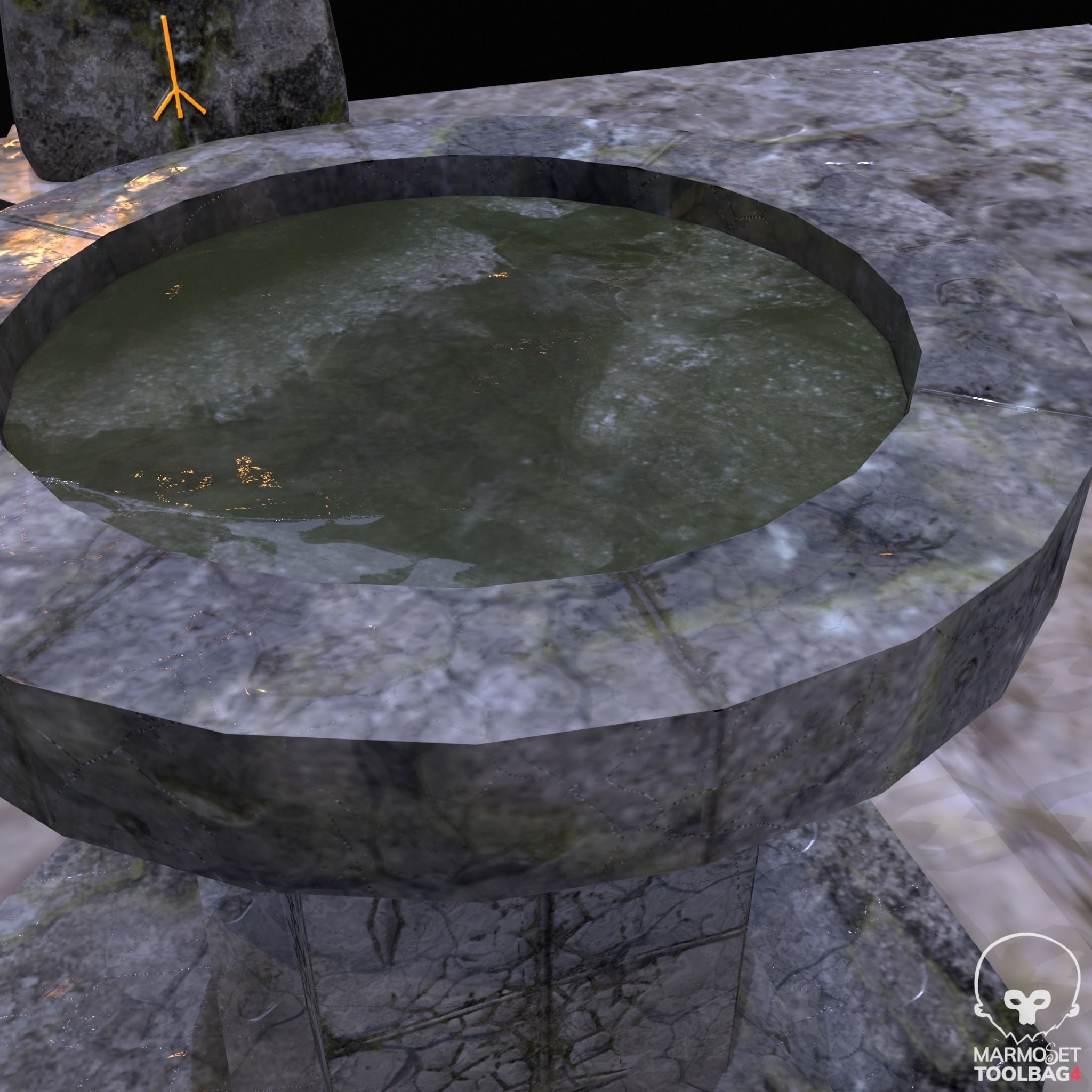 Chained Runic Stone and Altar Low-poly 3D model_8