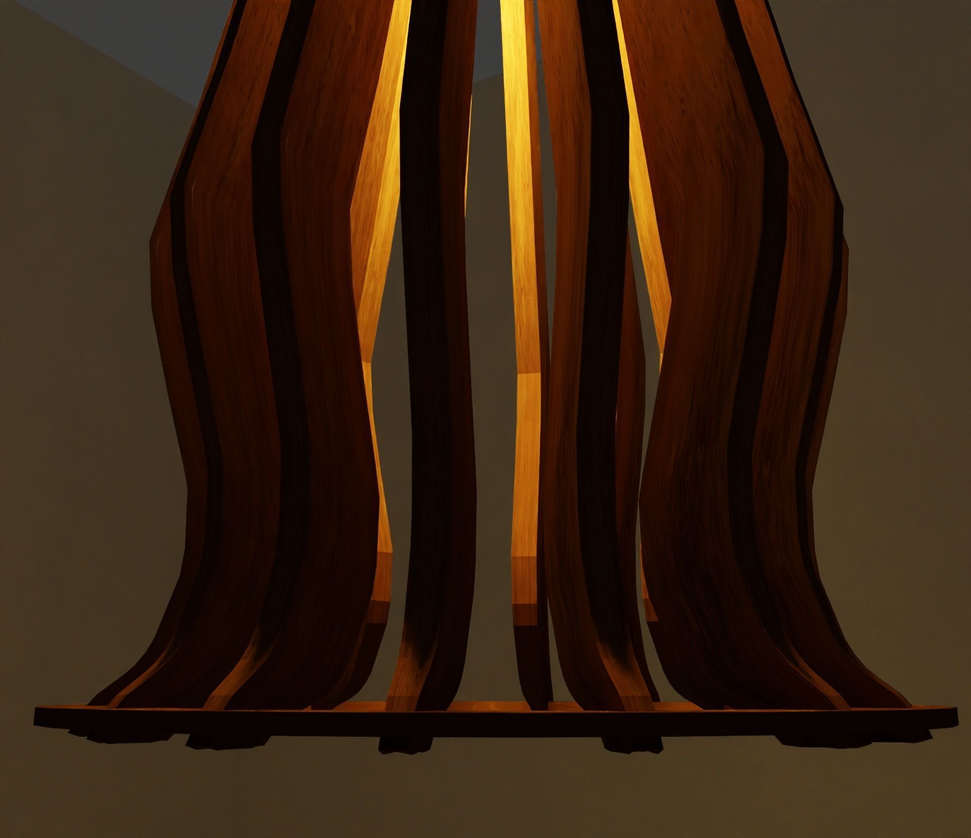 Wooden chandelier Free 3D model_4