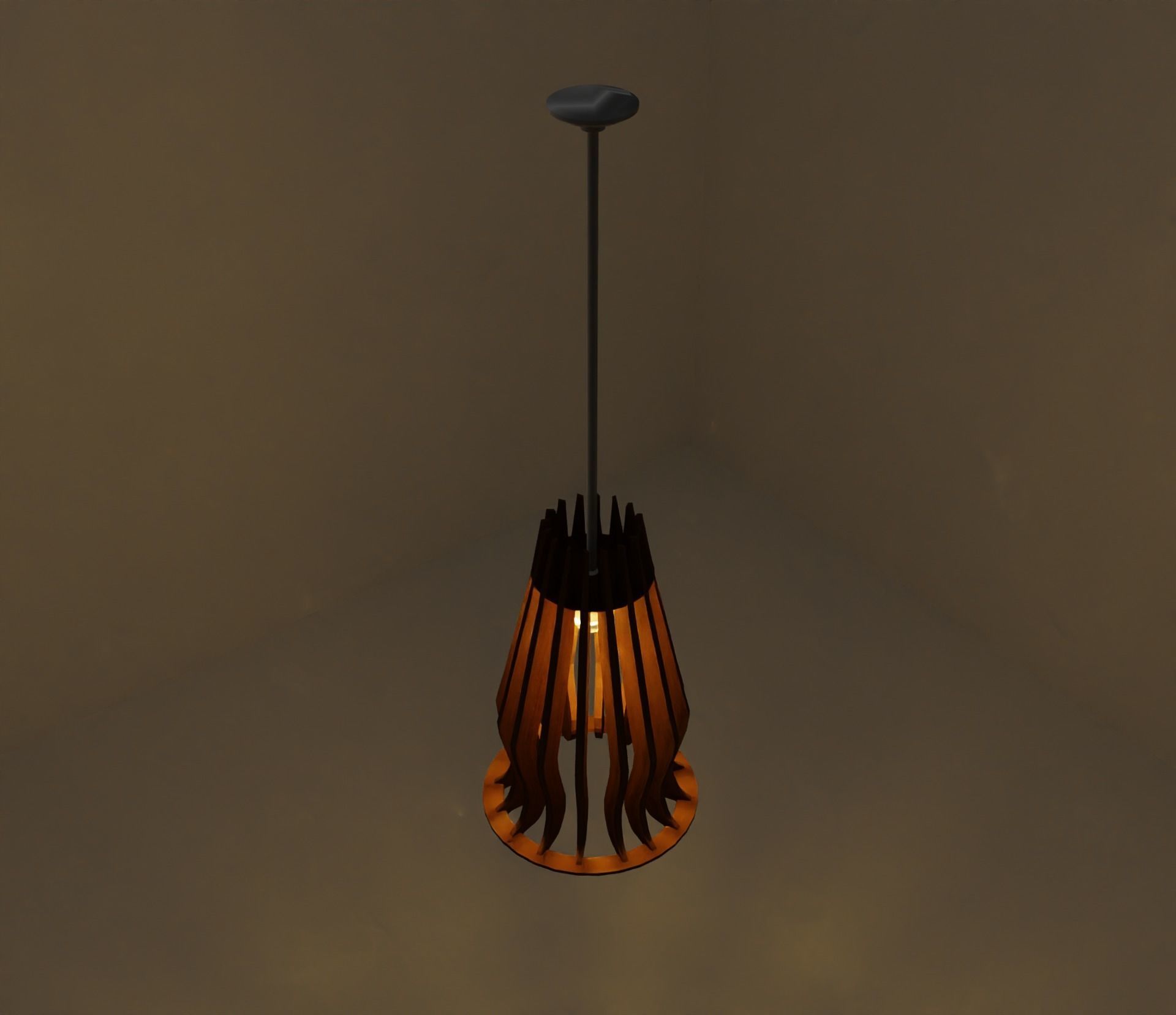 Wooden chandelier Free 3D model_3