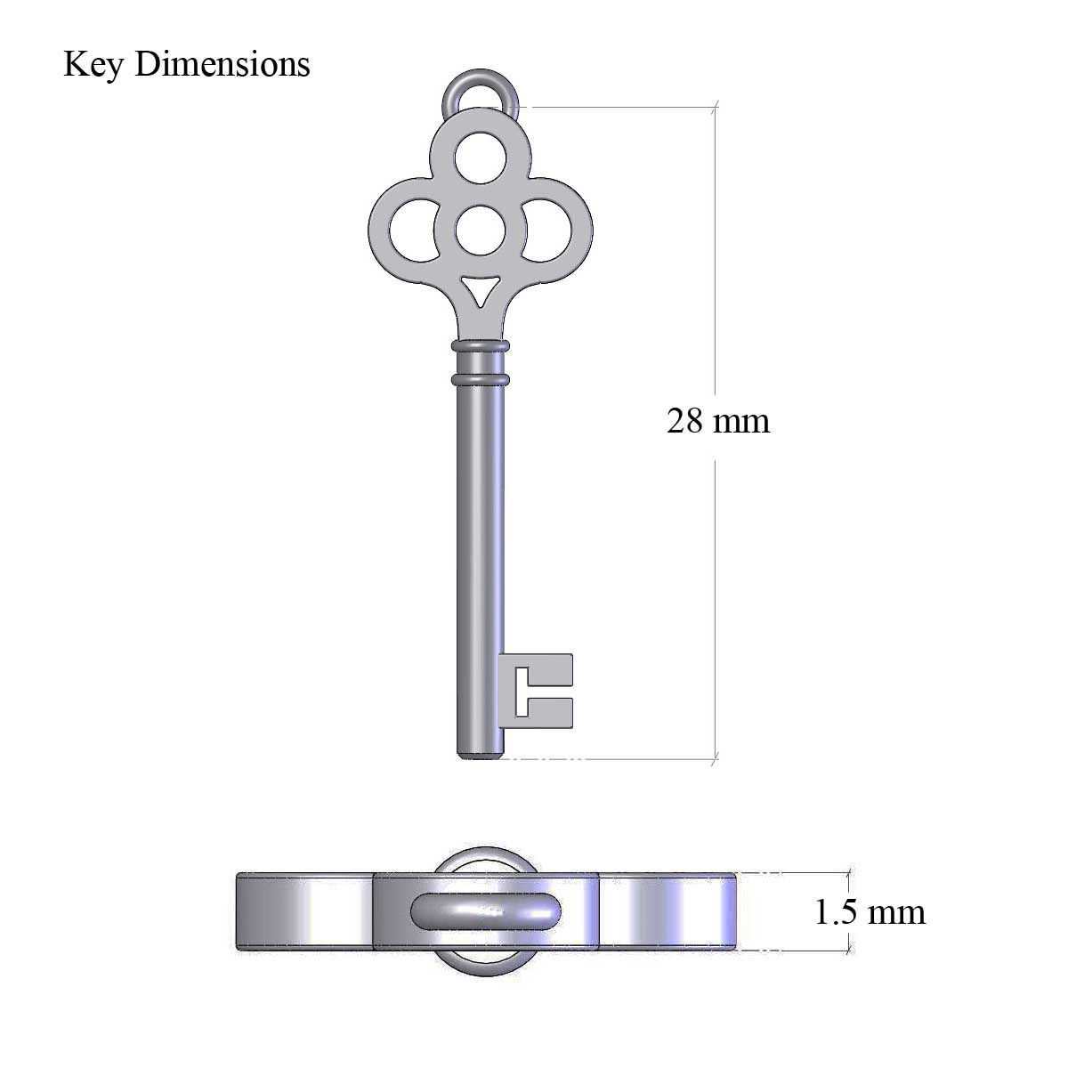 key pendant 3D print model_1