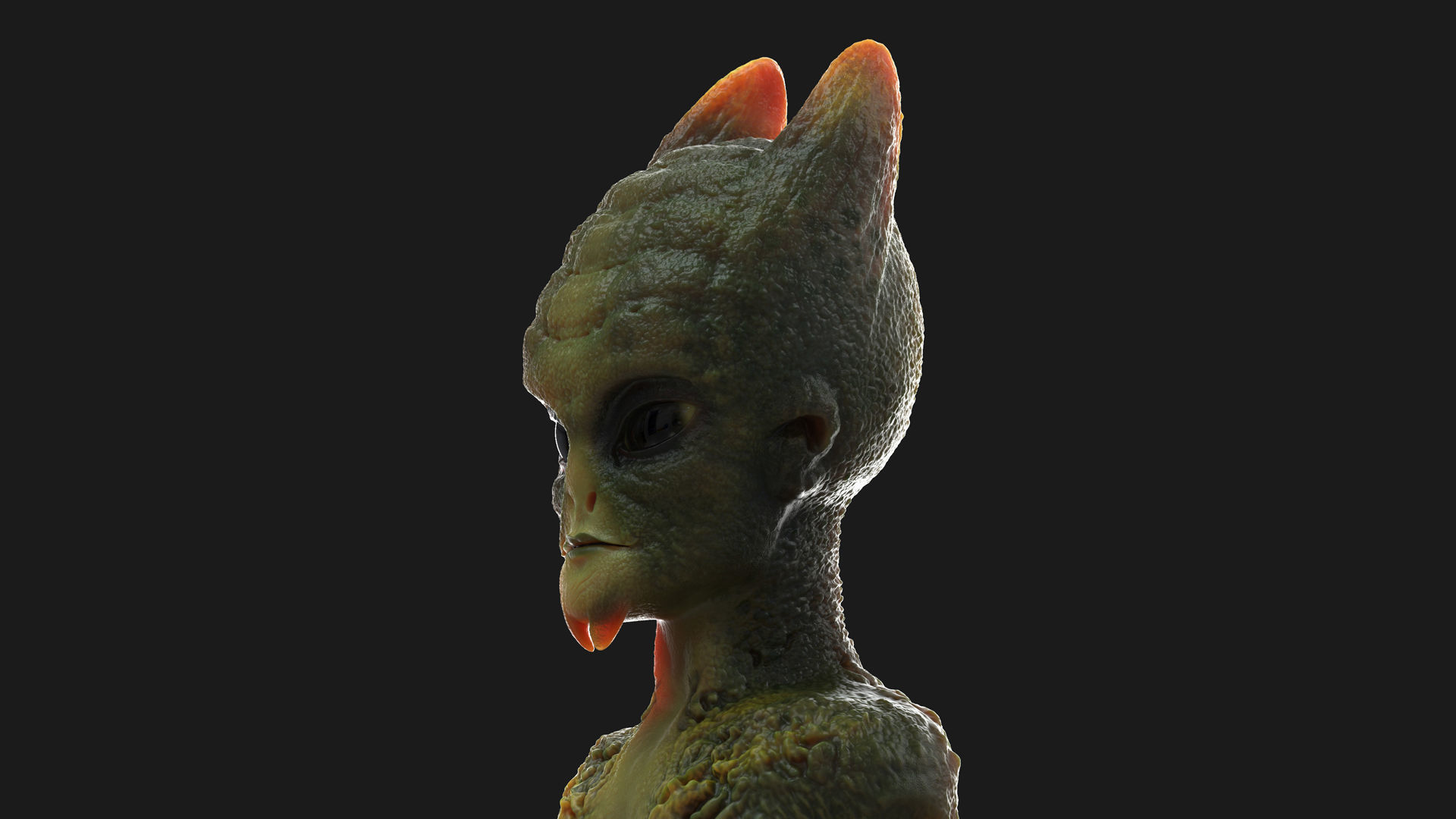 Alien creature stl 3D print model_5
