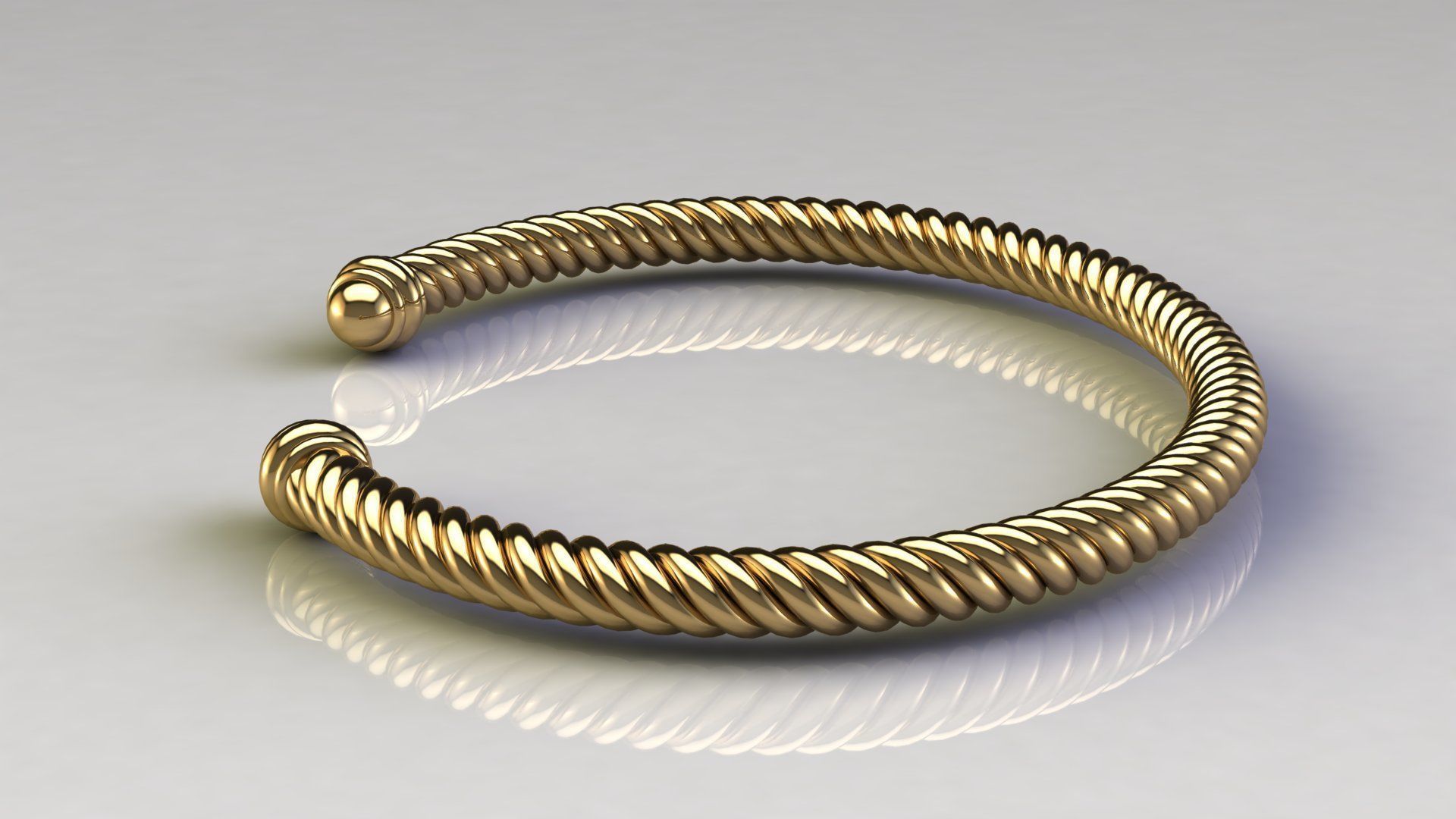Spiral Cable Bracelet 3D print model_3