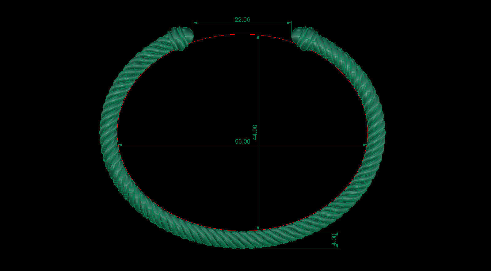 Spiral Cable Bracelet 3D print model_9