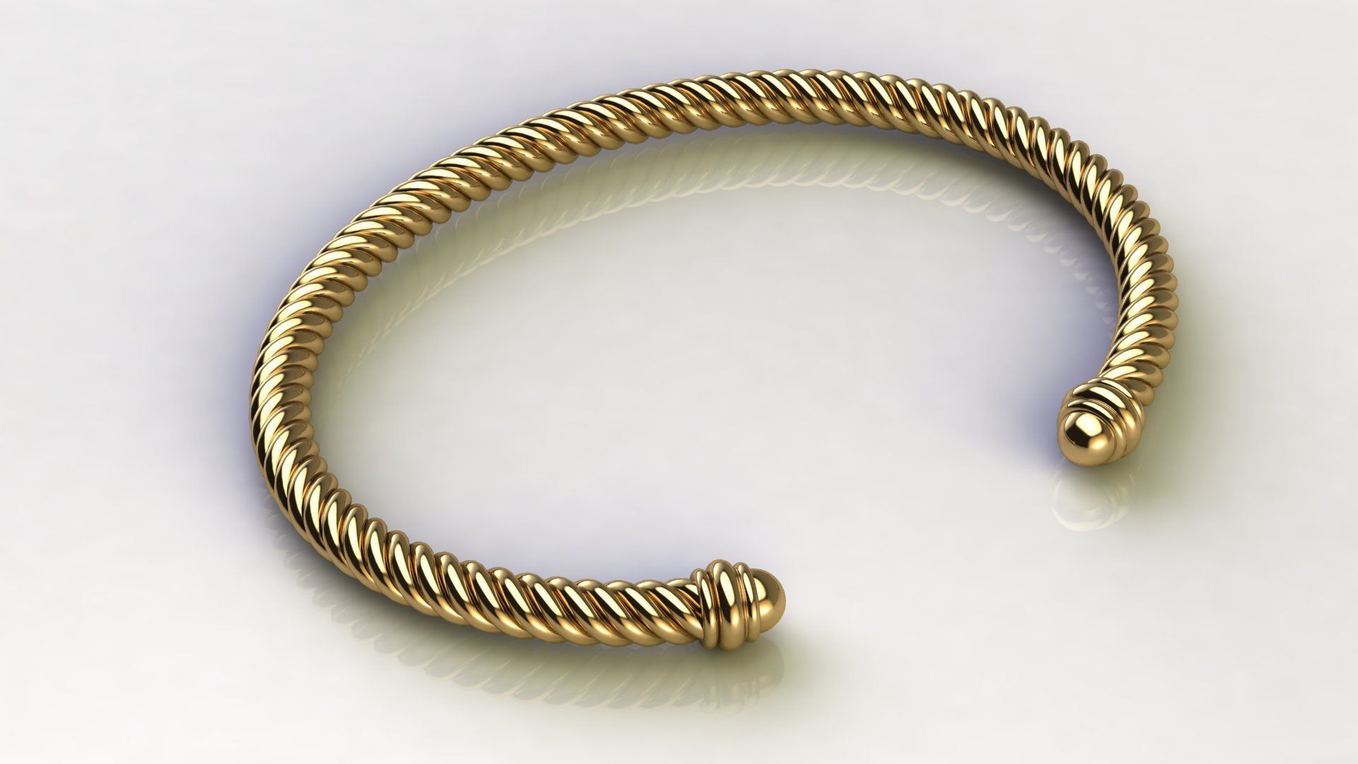 Spiral Cable Bracelet 3D print model_1