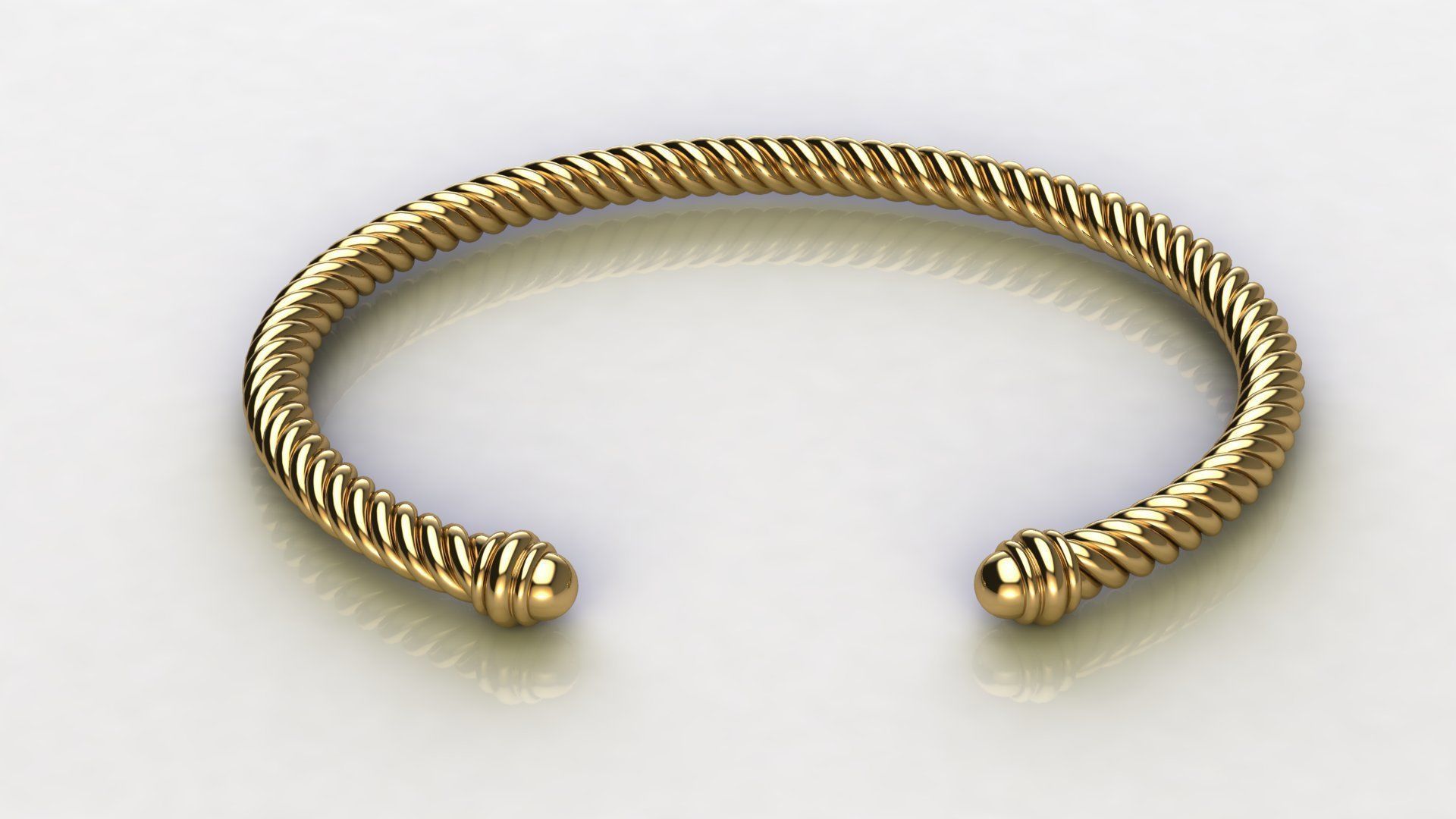 Spiral Cable Bracelet 3D print model_2