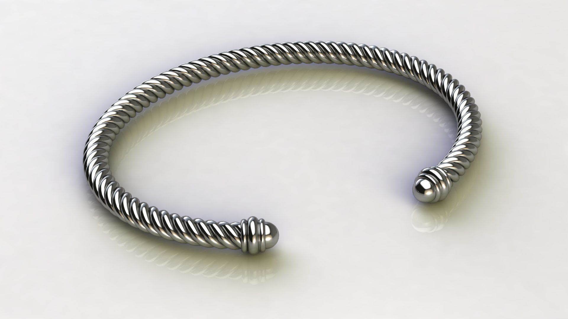 Spiral Cable Bracelet 3D print model_5