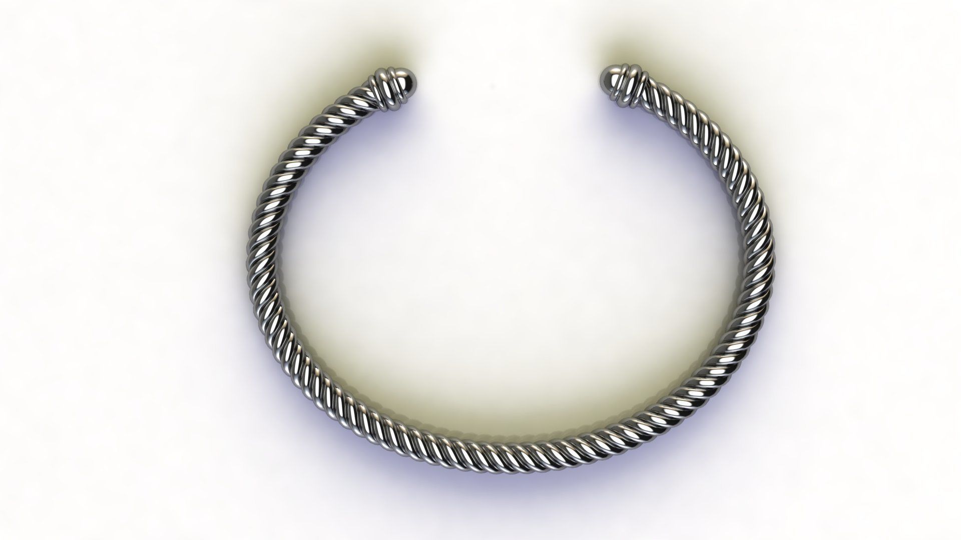 Spiral Cable Bracelet 3D print model_4