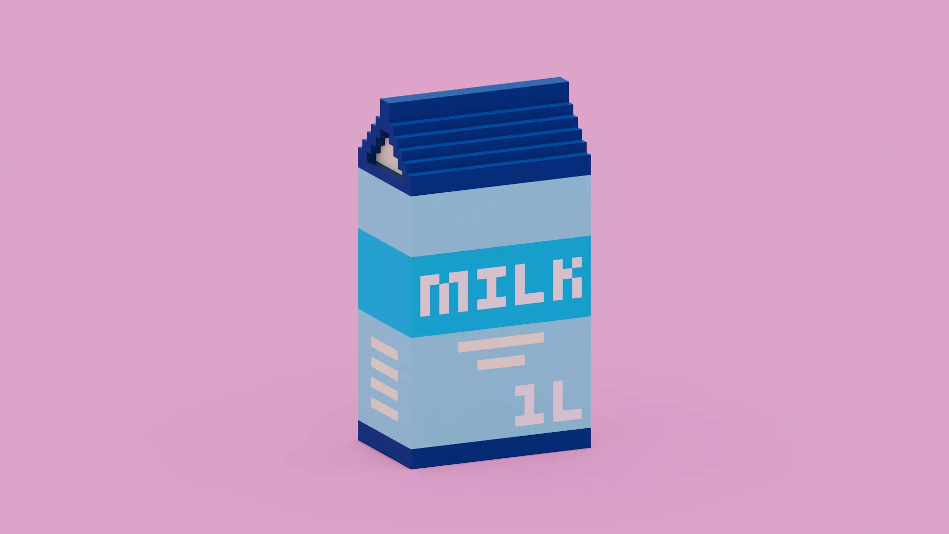 Voxel Milk Low-poly 3D model