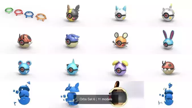 Orbs Set 6 3D Model Collection