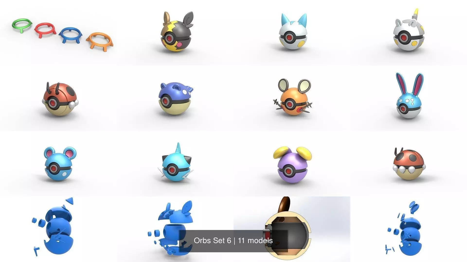 Orbs Set 6 3D Model Collection_0