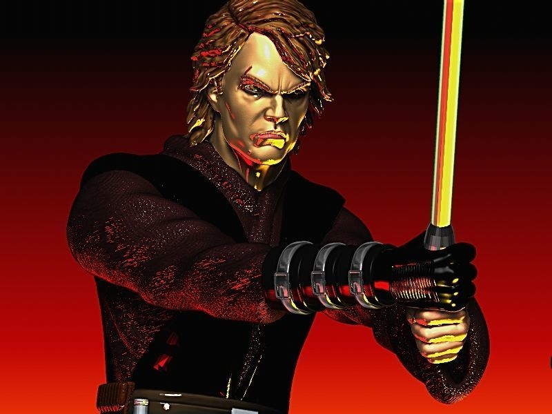 DIORAMA ANAKIN VS OBI WAN KENOBI BATTLE OF MUSTAFAR 3D print model_3