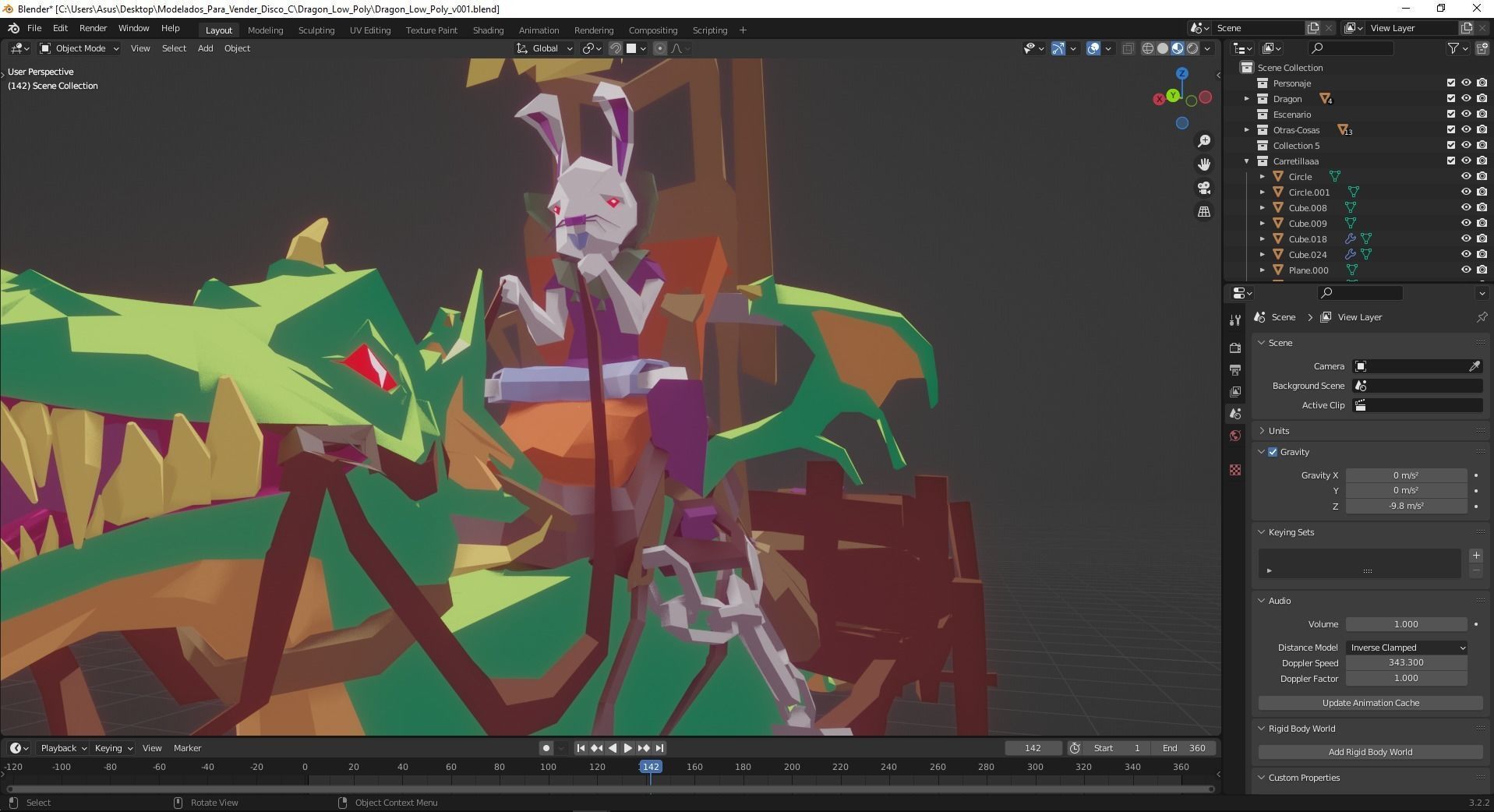 Dragon Low-poly 3D model_12