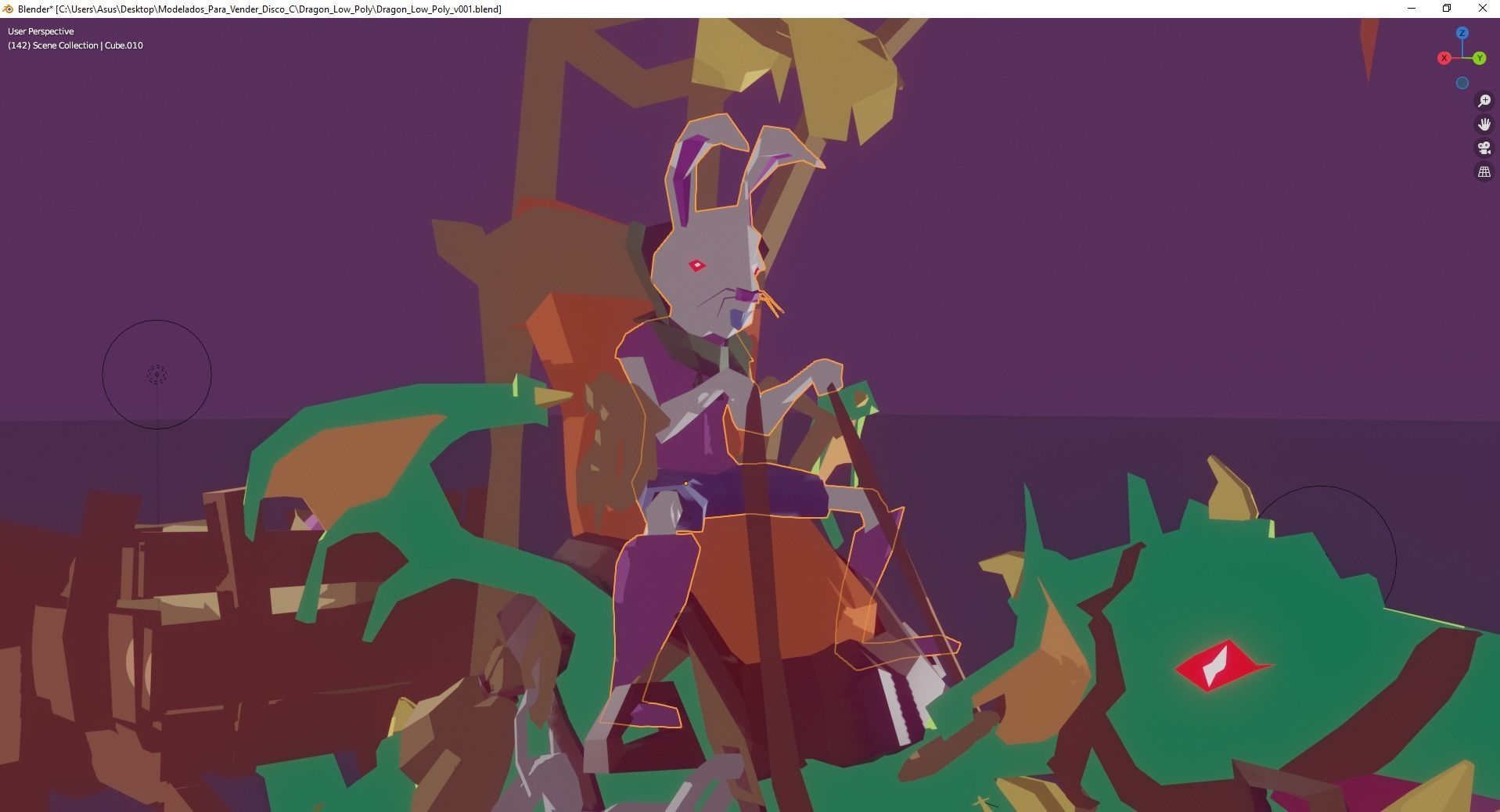 Dragon Low-poly 3D model_16