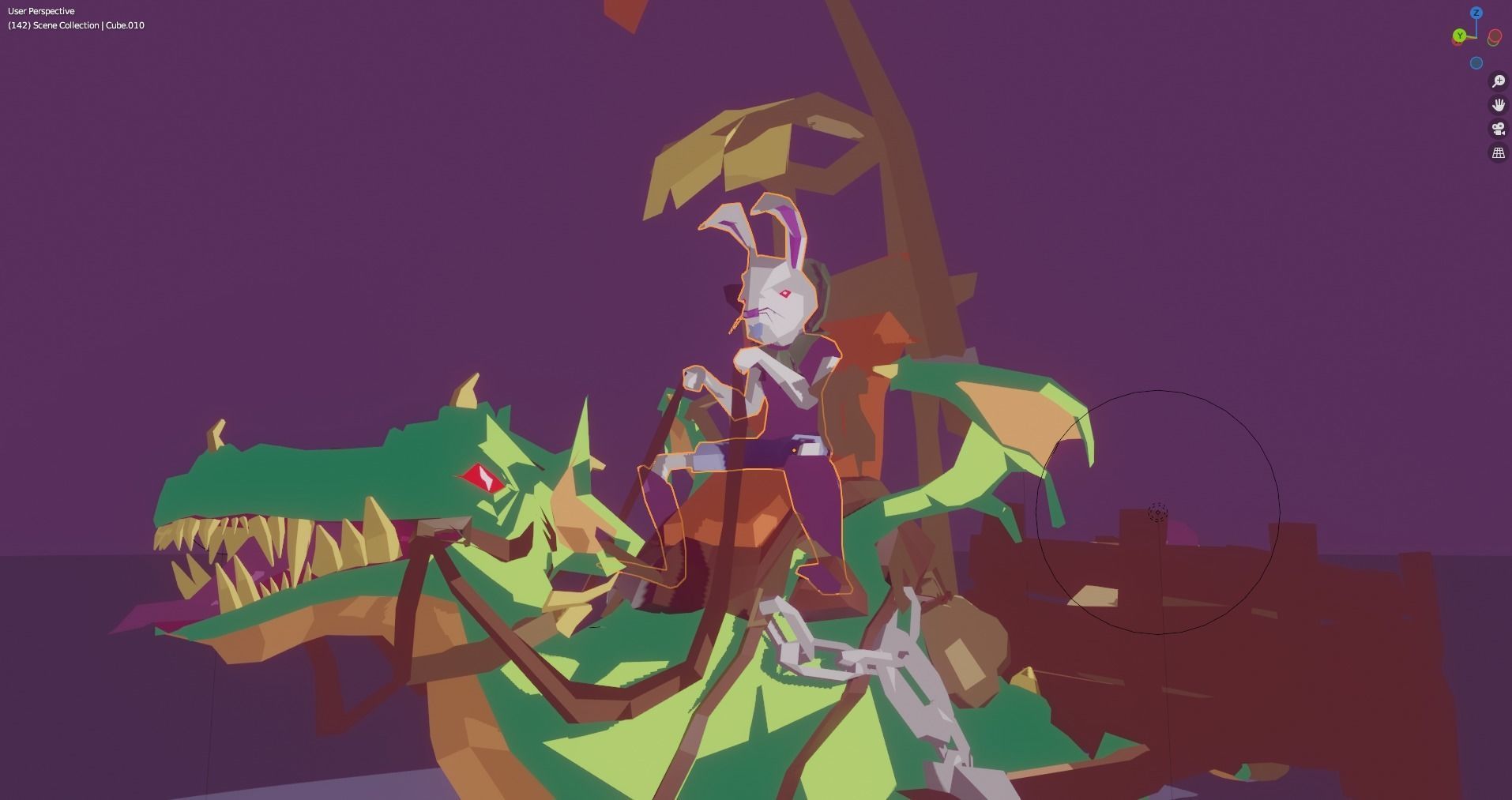Dragon Low-poly 3D model_2