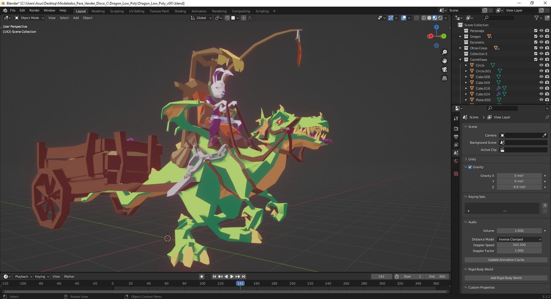 Dragon Low-poly 3D model_3