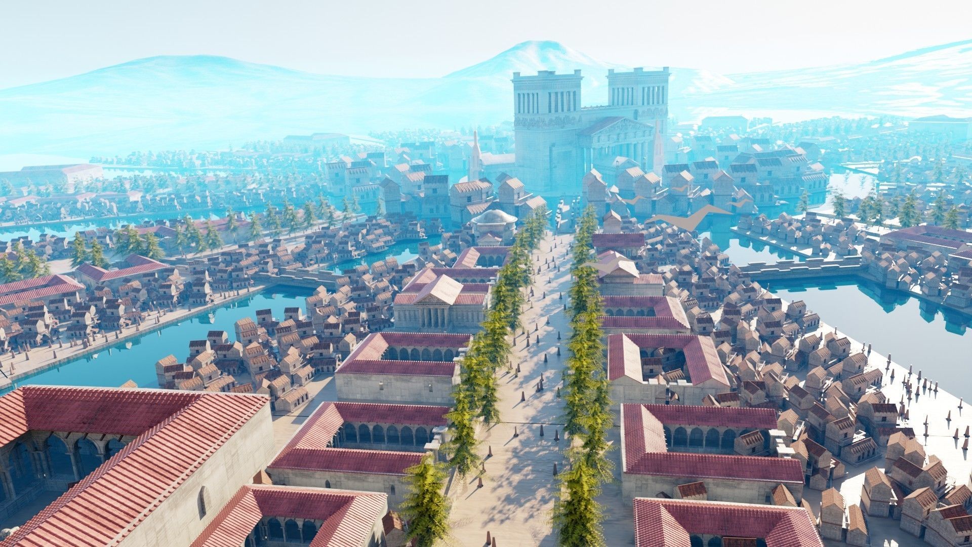 mega medieval city made in blender 3D model_3