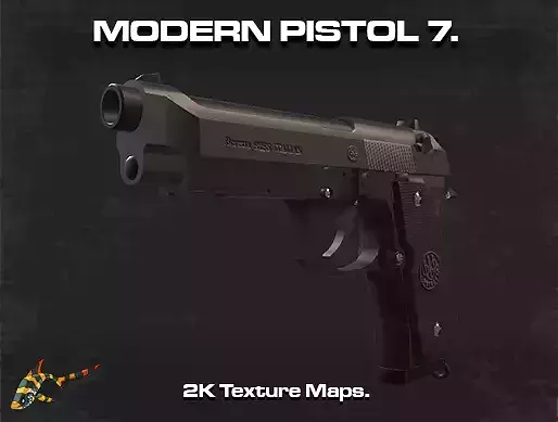 Modern Pistol 7 Low-poly 3D model