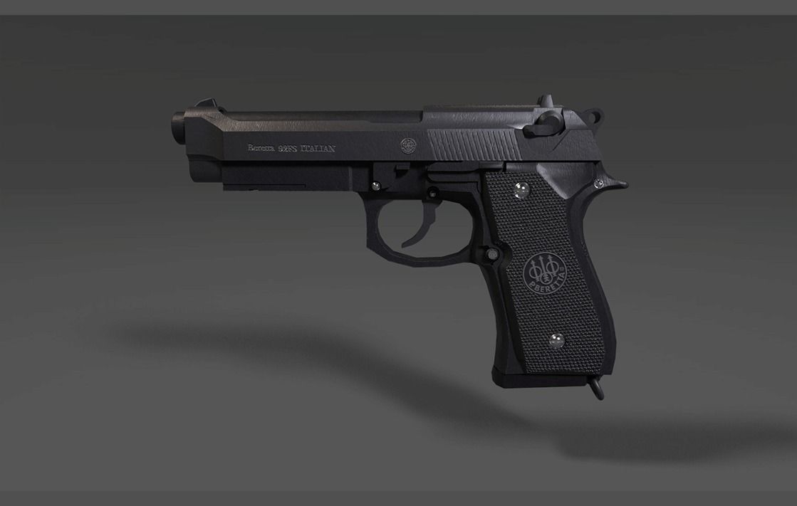 Modern Pistol 7 Low-poly 3D model_4