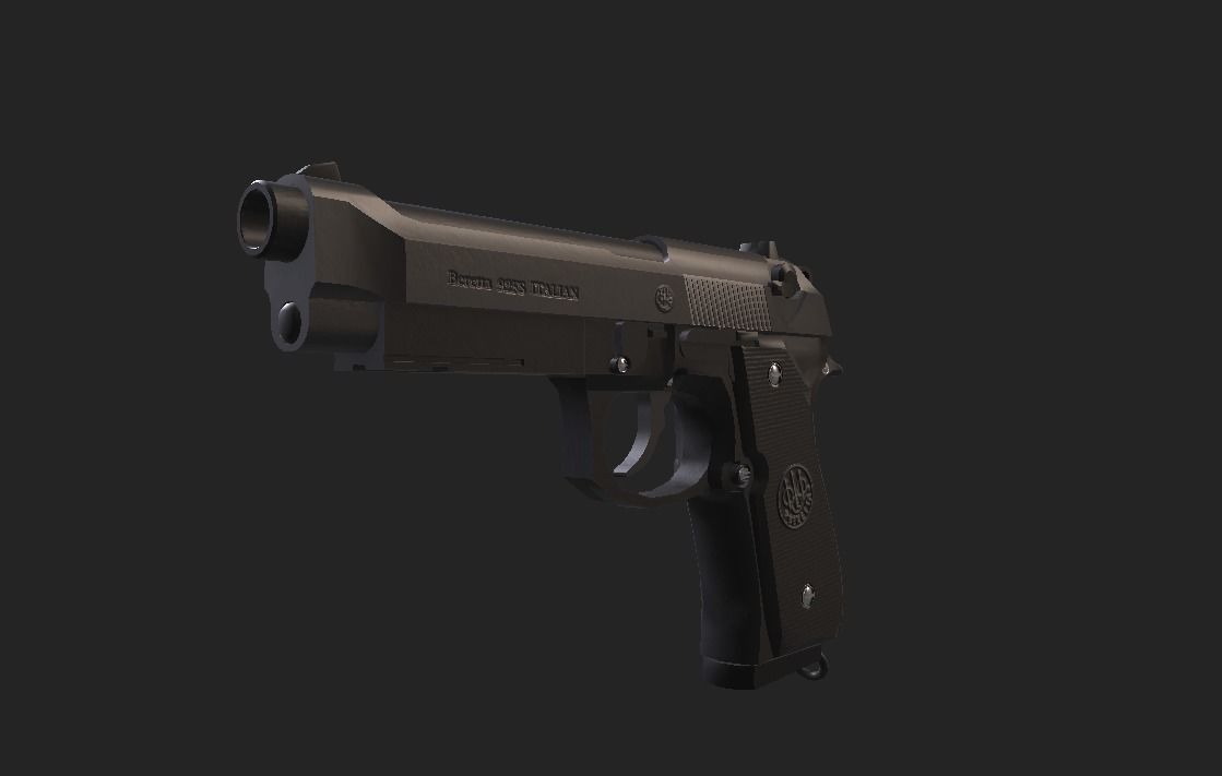 Modern Pistol 7 Low-poly 3D model_11