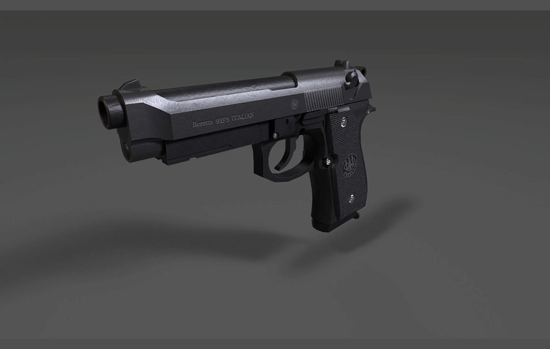Modern Pistol 7 Low-poly 3D model_3