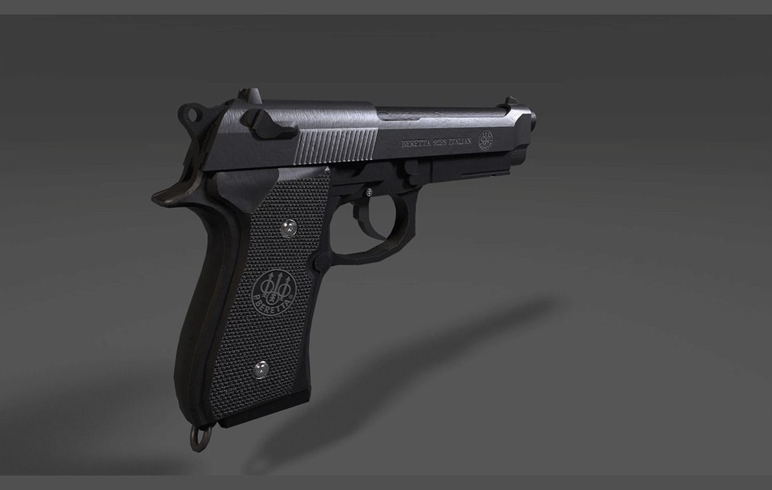 Modern Pistol 7 Low-poly 3D model_2
