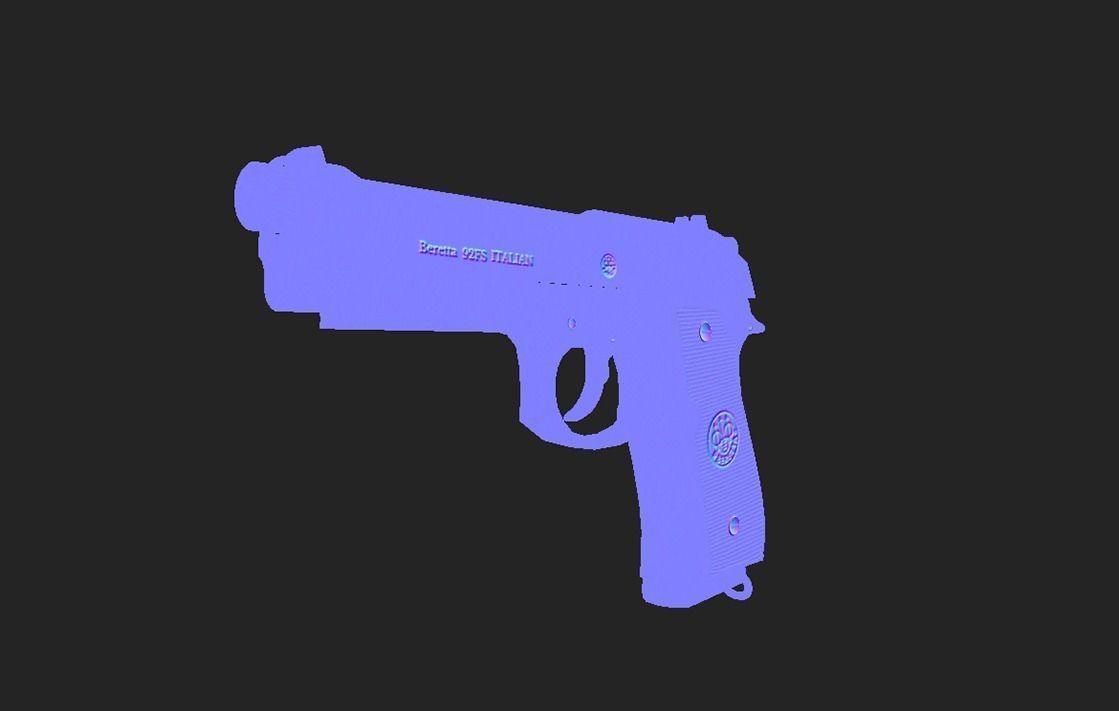 Modern Pistol 7 Low-poly 3D model_10
