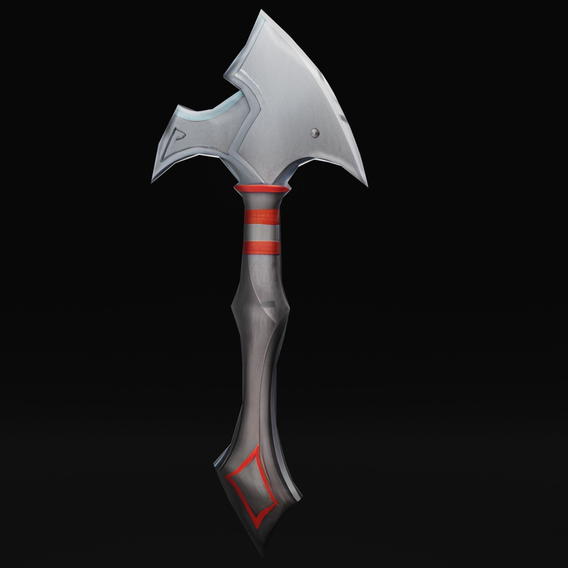 Stylized Axe - Battle Axe Low-poly 3D model_4