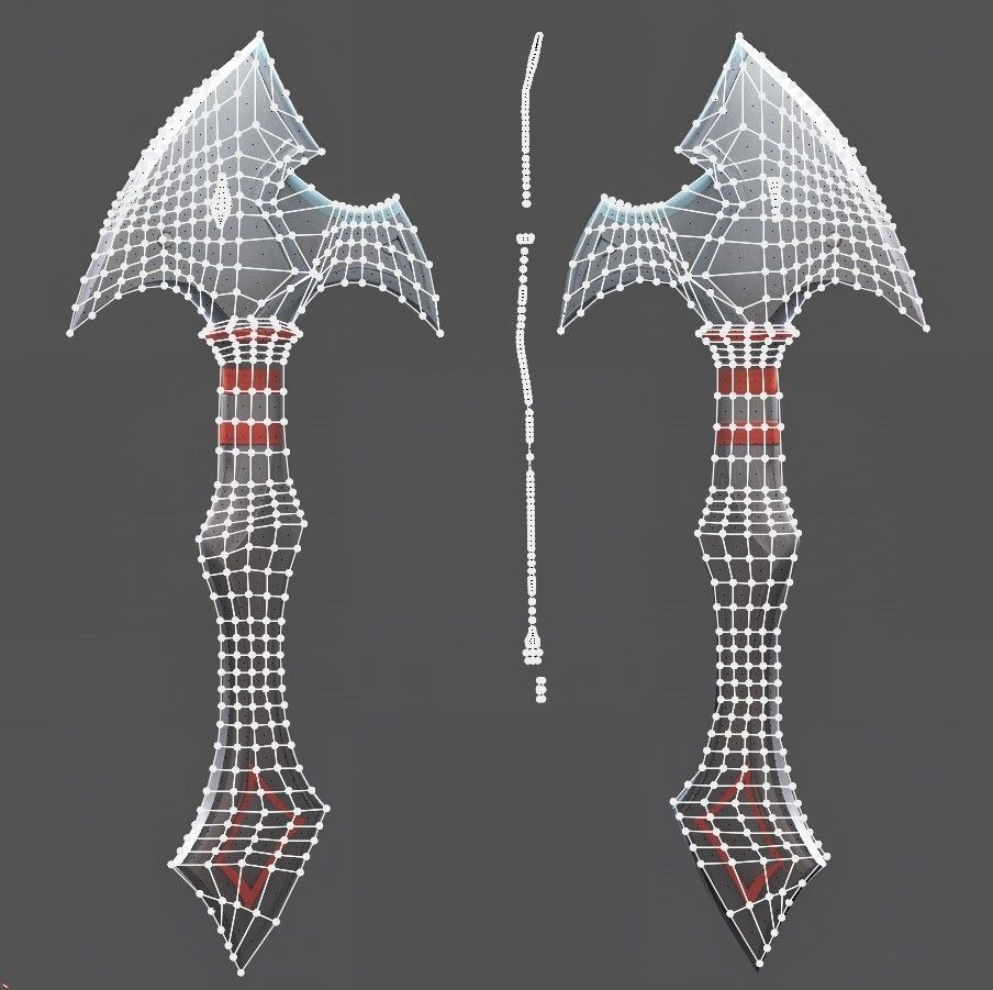 Stylized Axe - Battle Axe Low-poly 3D model_5