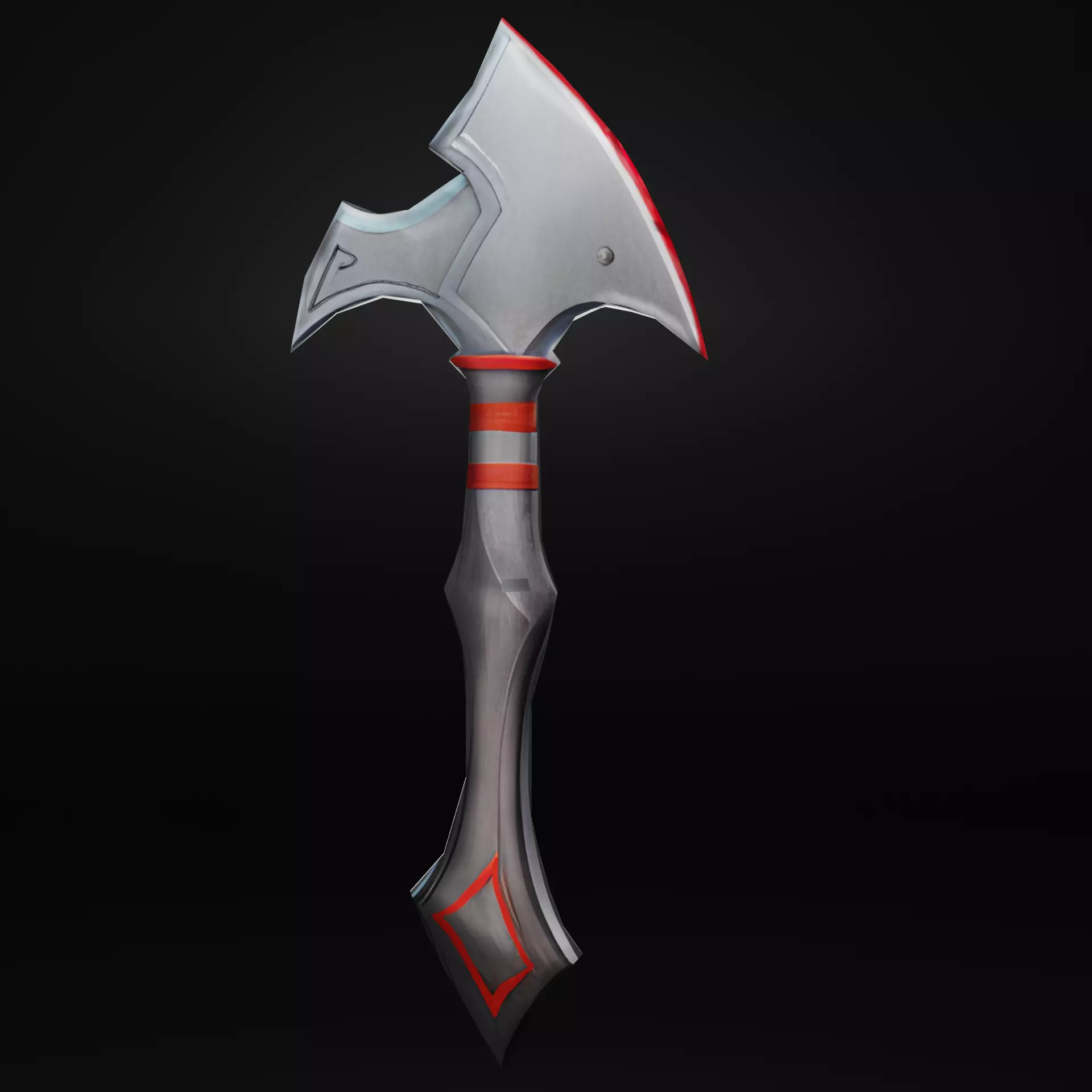 Stylized Axe - Battle Axe Low-poly 3D model_0