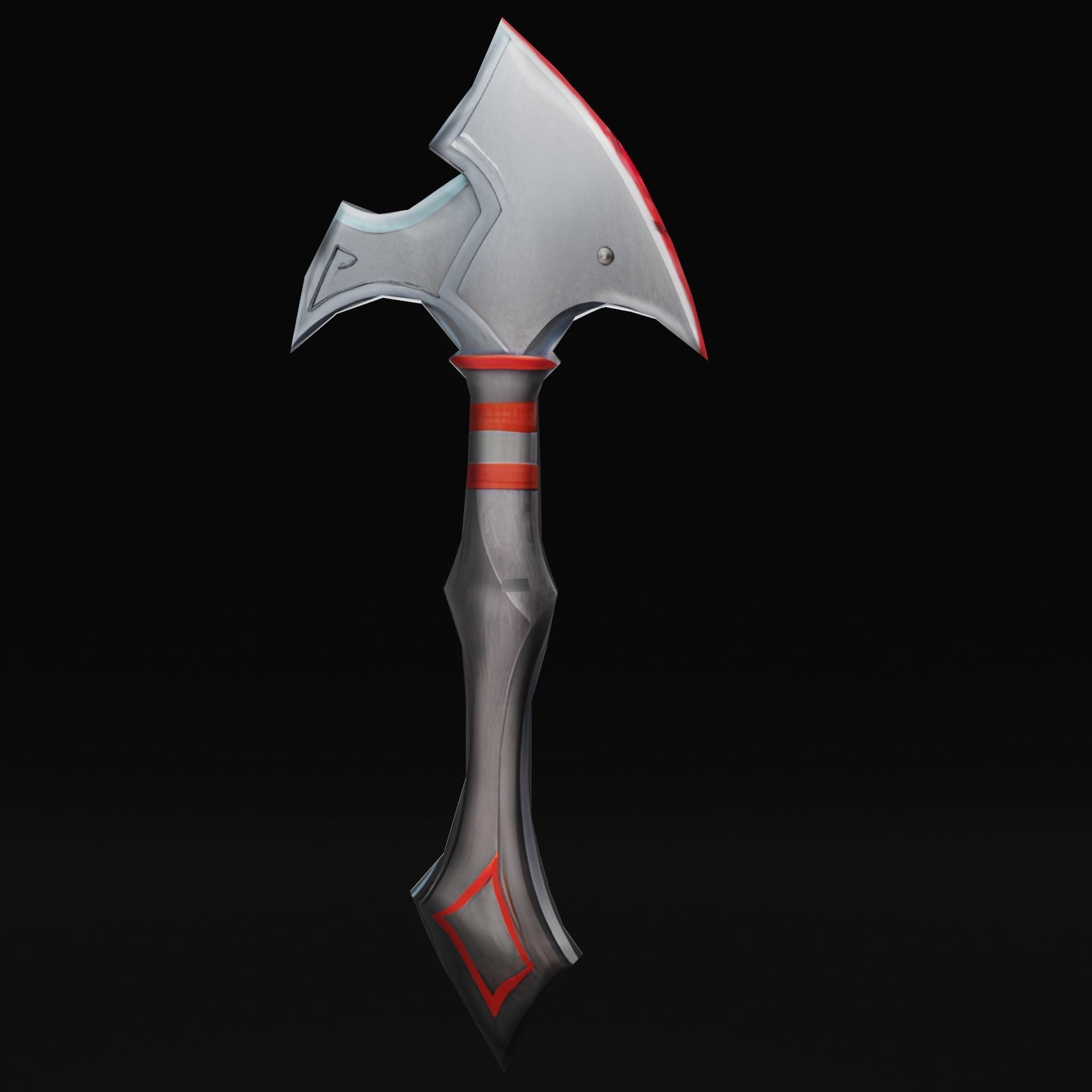 Stylized Axe - Battle Axe Low-poly 3D model_3