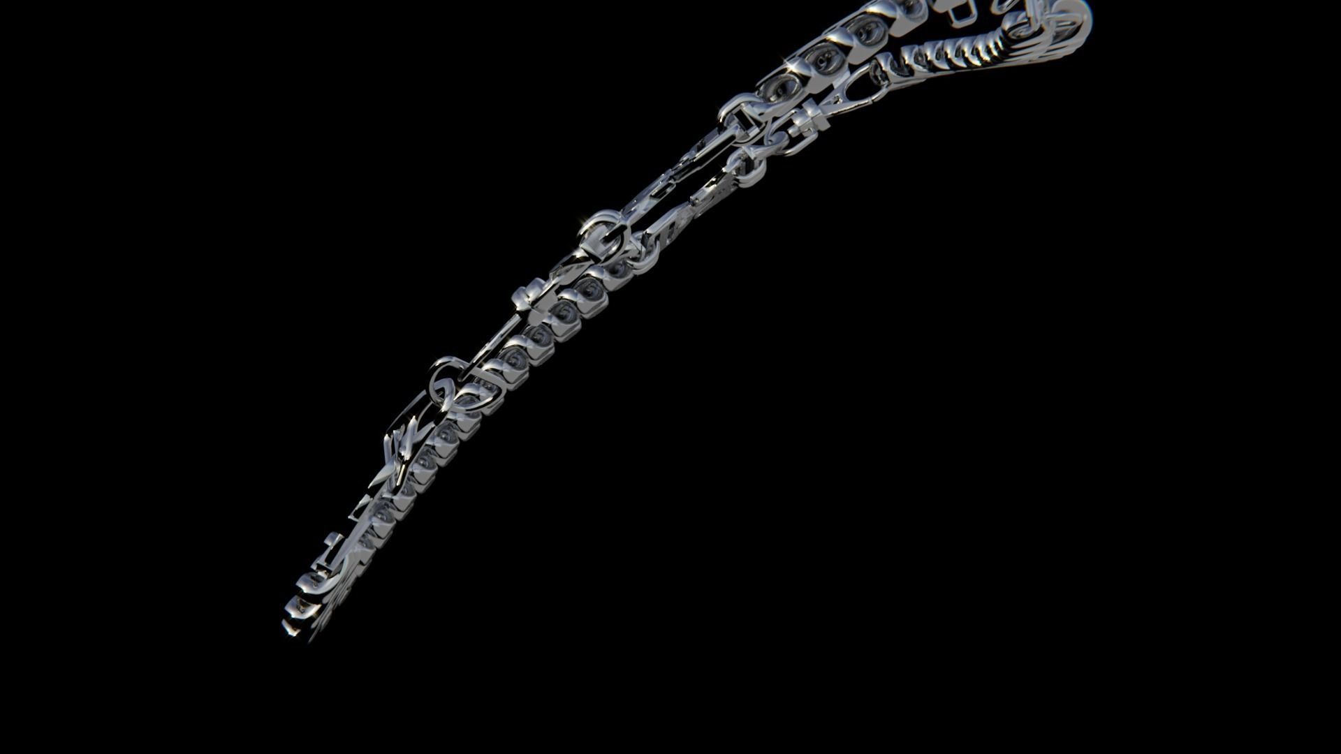 Clasp Chain 2 Low-poly 3D model_2