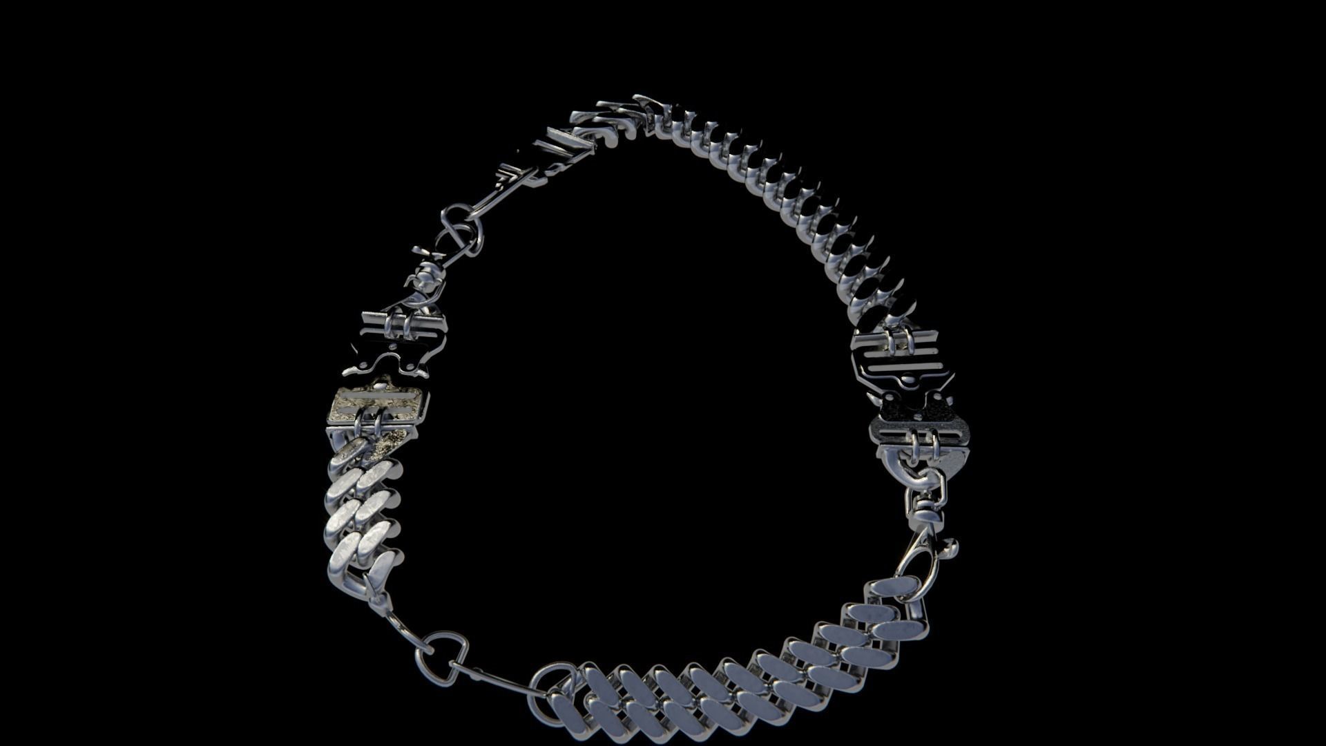 Clasp Chain 2 Low-poly 3D model_4